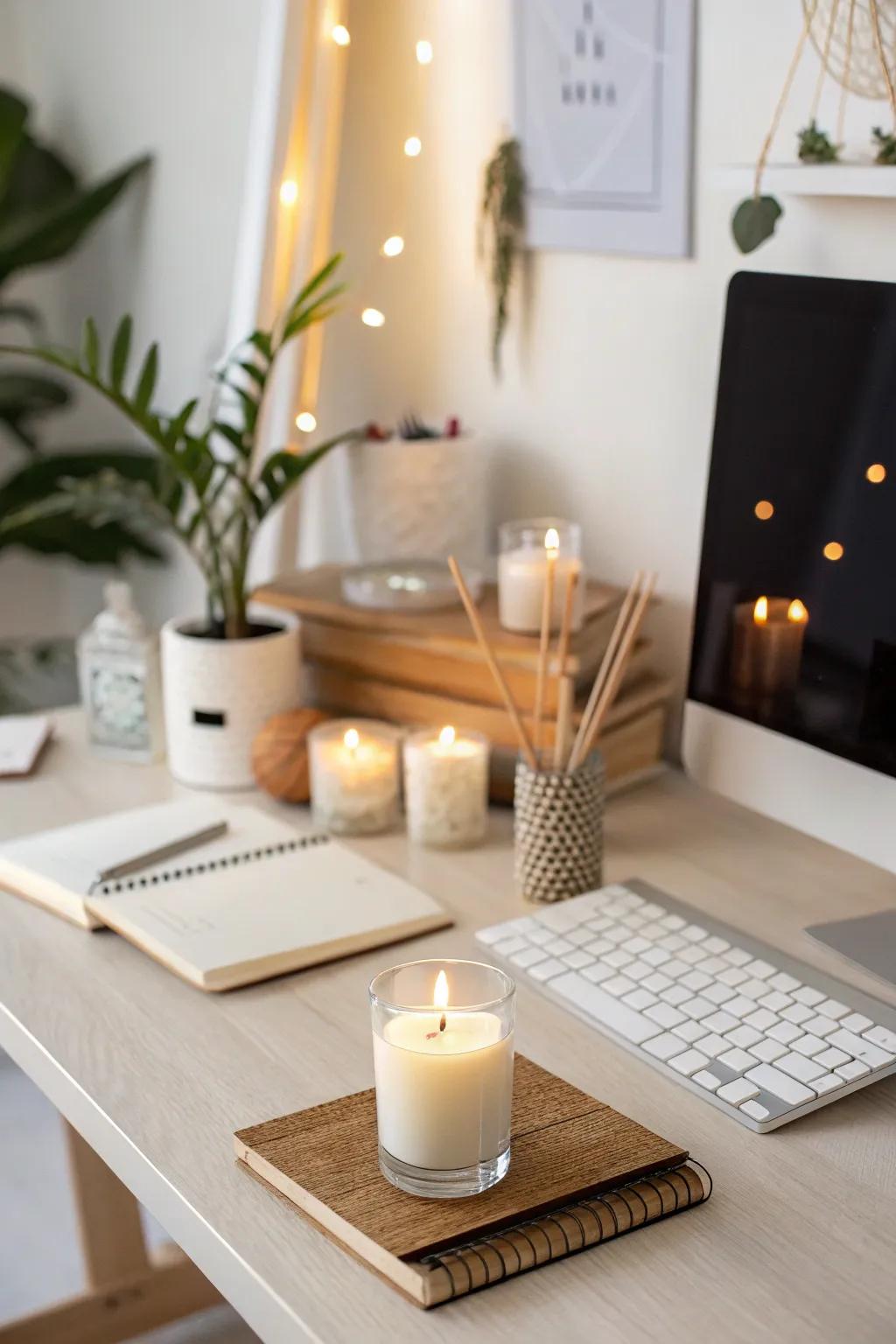 Enrich your workspace with calming fragrances.