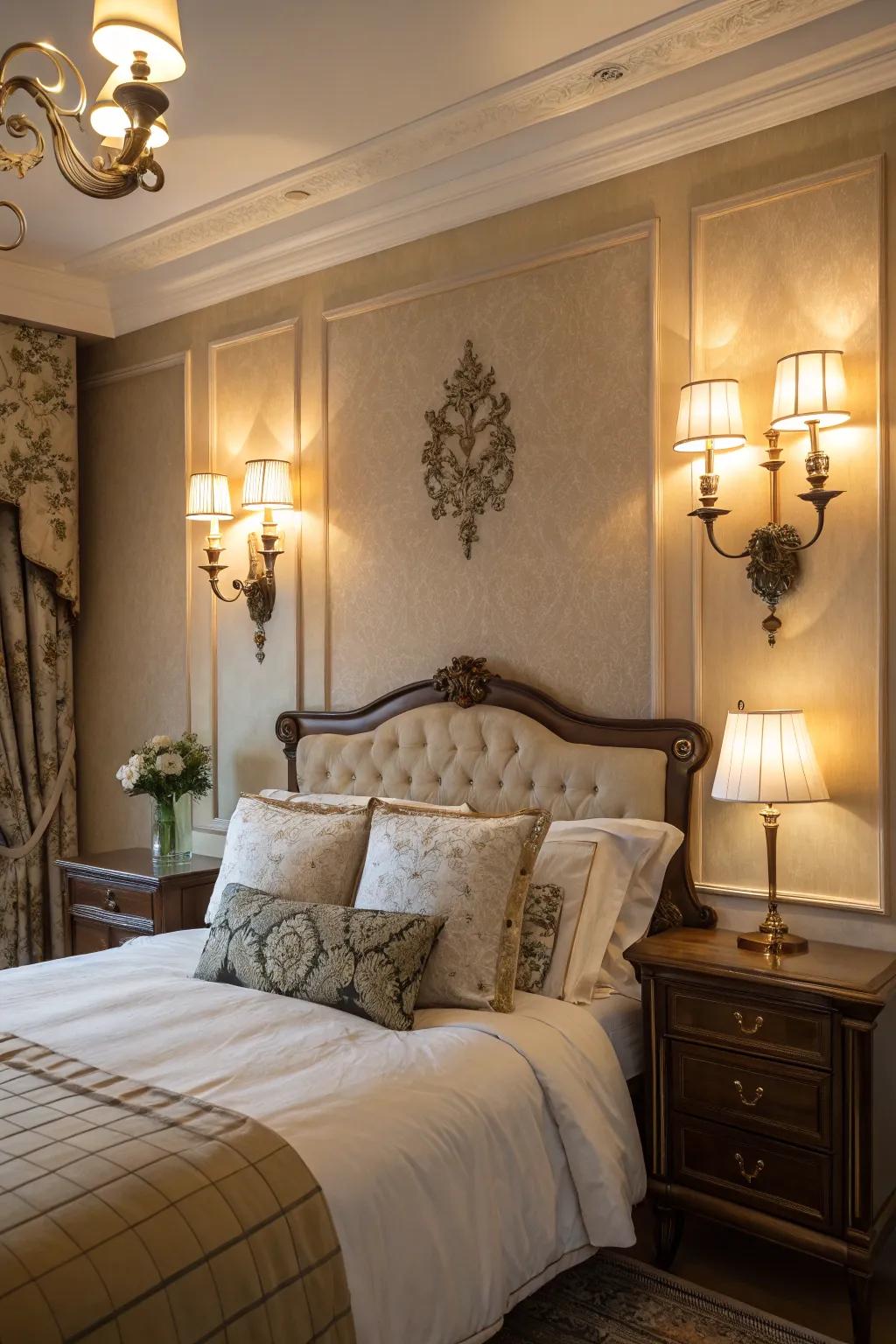 Wall lamps are a brilliant way to conserve surface area.