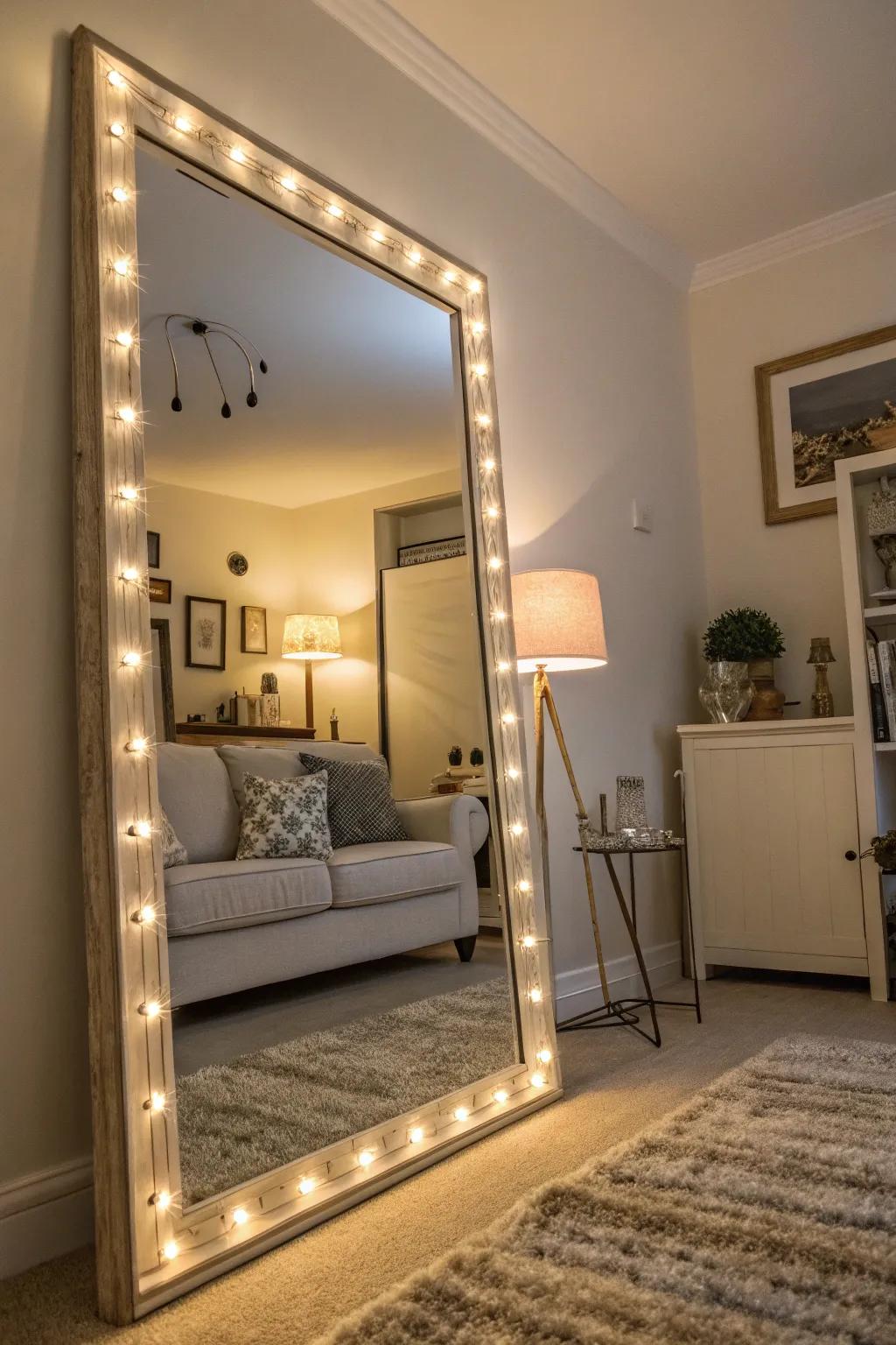 Reflectors make small rooms brighter and seem larger.