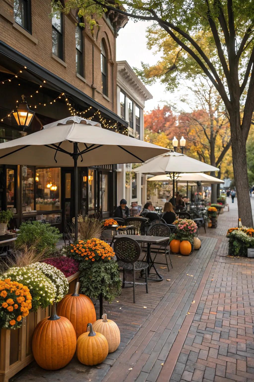 A java station adorned with seasonal decor, celebrating the changing seasons.