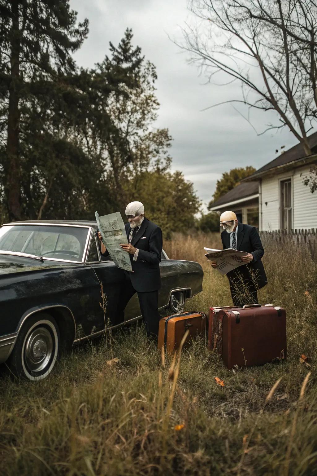 <strong><em>Skeletons</em></strong> setting off on a whimsical road trip.&rdquo; loading=&rdquo;lazy&rdquo; class=&rdquo;pimg&rdquo;>
	</picture><figcaption><strong><em>Skeletons</em></strong> setting off on a whimsical road trip.</figcaption></figure>
<p>Conjure a scene of adventure with <strong><em>skeletons</em></strong> embarking on a road trip. Pose them with <strong><em>maps</em></strong>, <strong><em>suitcases</em></strong>, and a <strong><em>car</em></strong> for a journey-themed display.</p>
<h3>Possibly handy products:</h3>
<ul class=