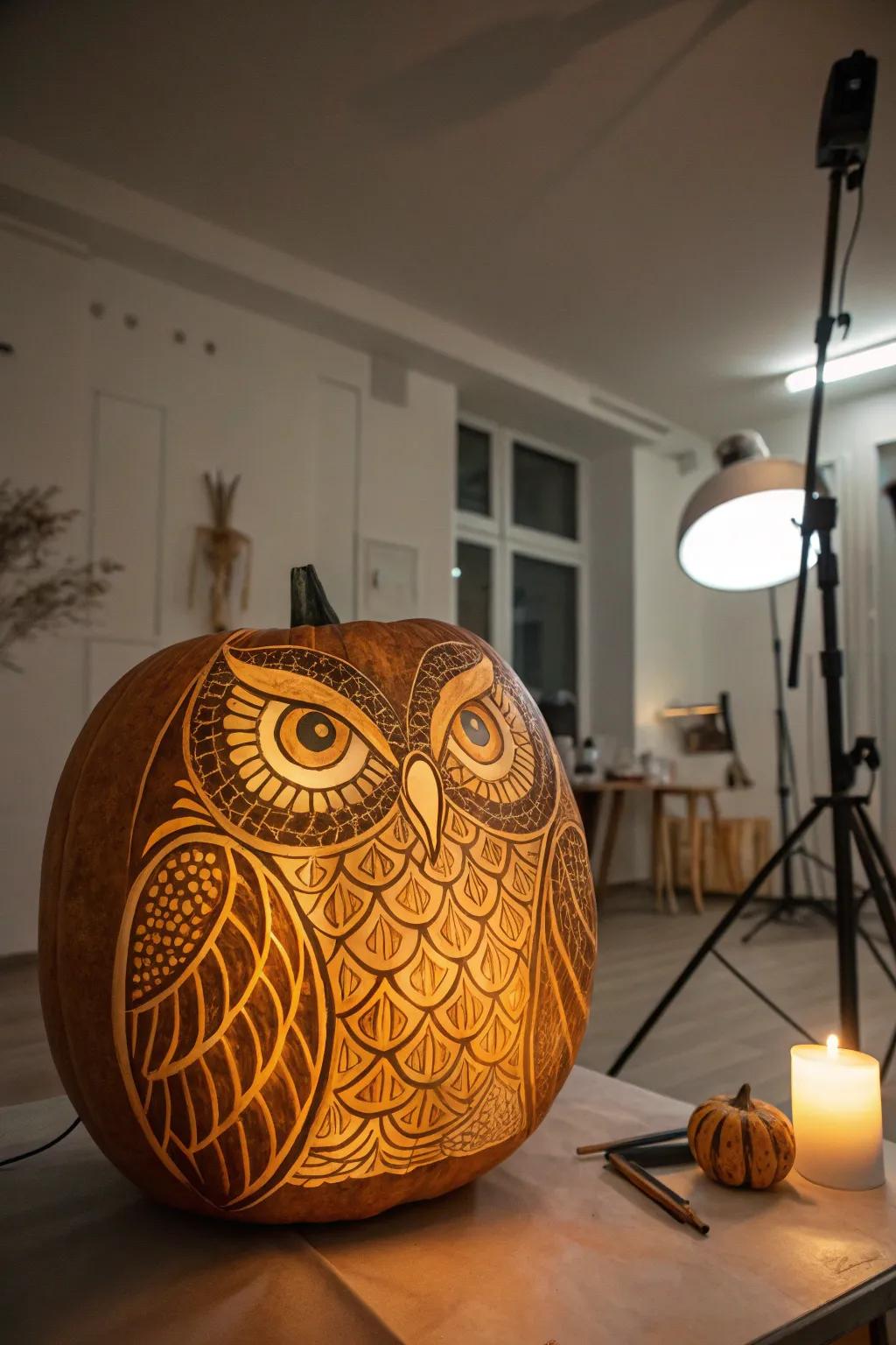 An owl design delivering artistic symmetry to your decorations.