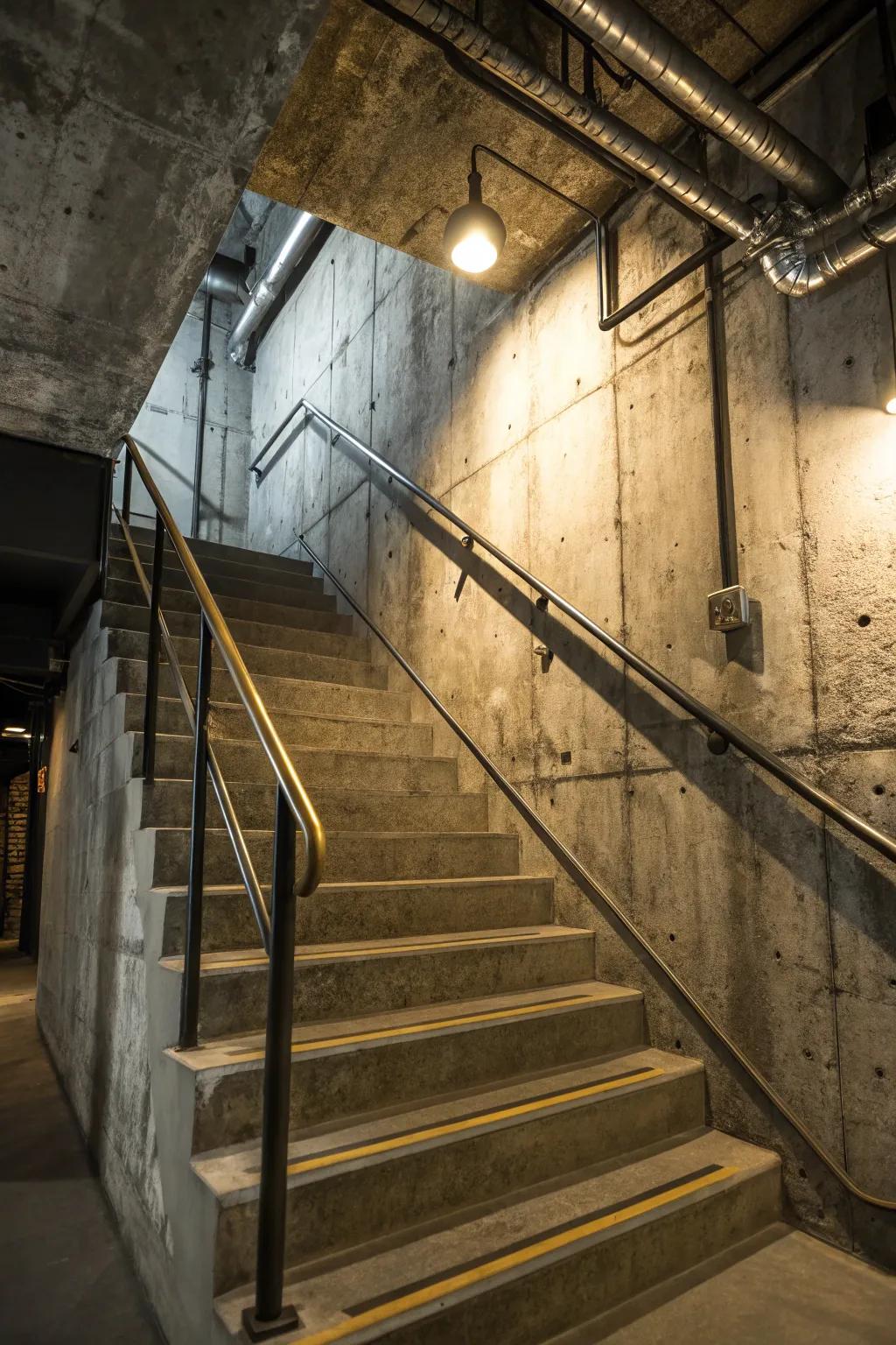 With urban trendy steps, transform your basement.