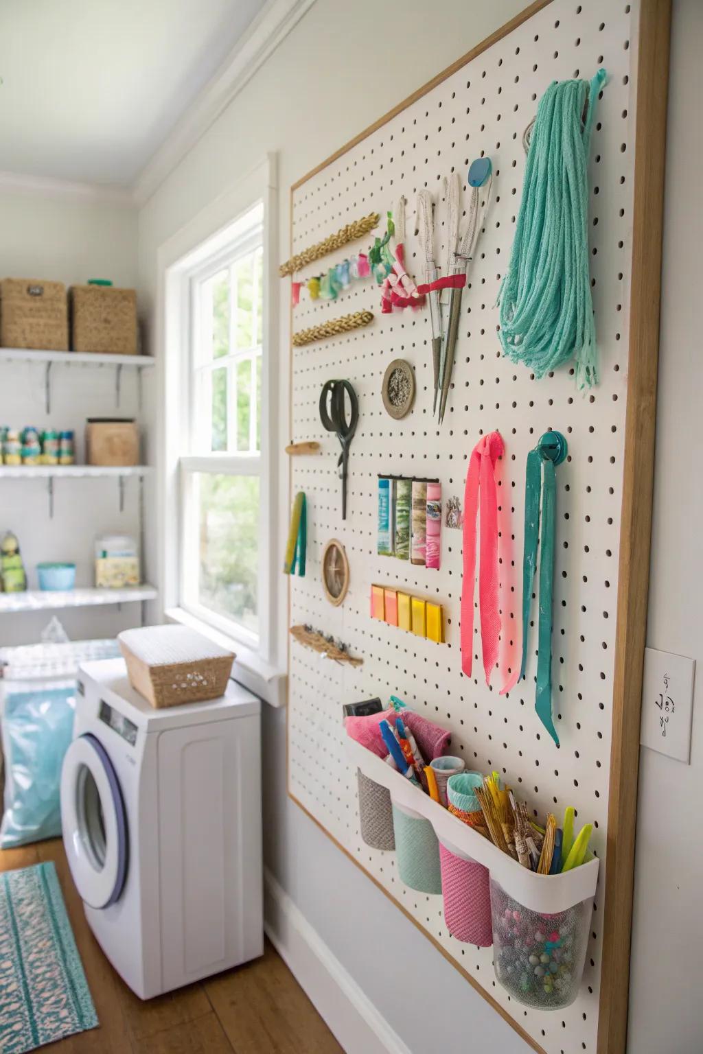 Stay creative with a crafty slat wall corner.