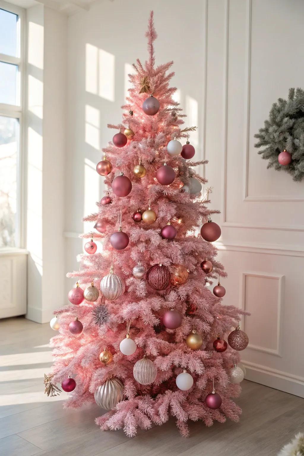 Layered textures bring depth and intrigue to this rose fir.