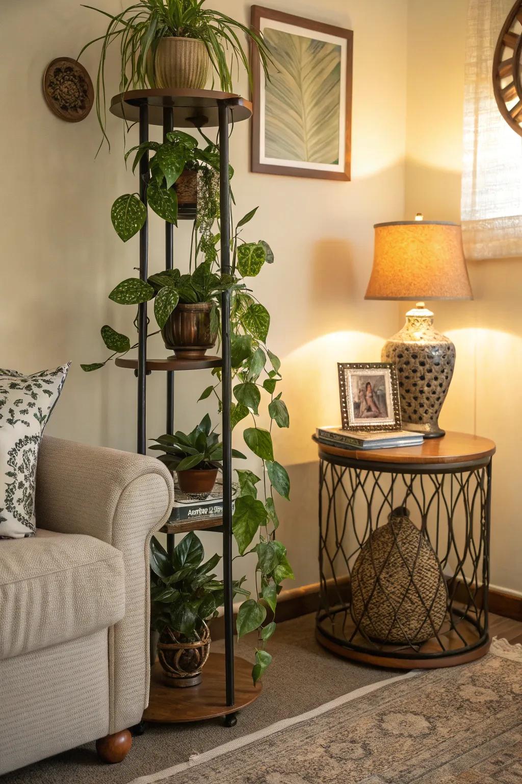Combine function and fun with versatile plant stands.