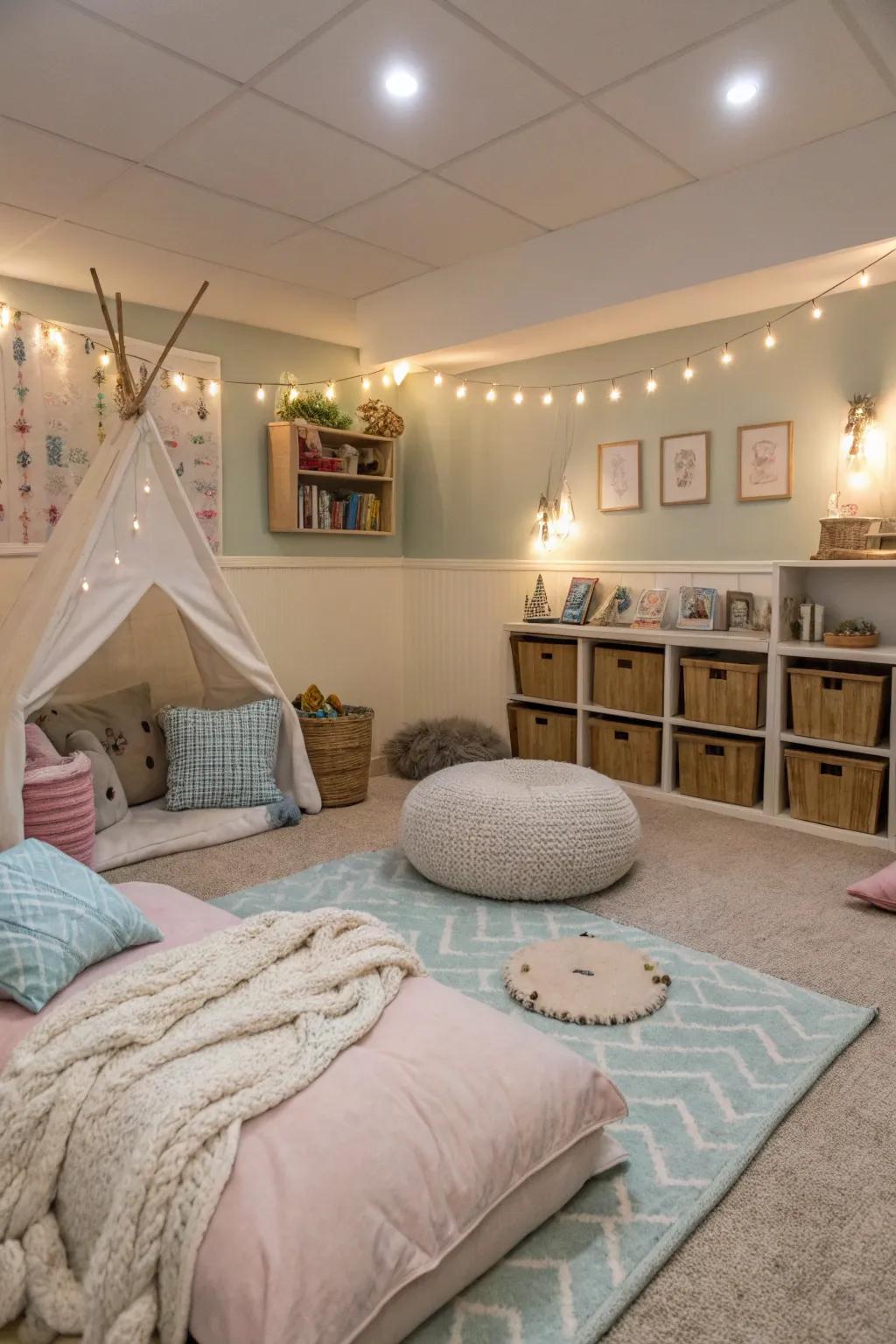 A peaceful rest spot inside the recreation space.
