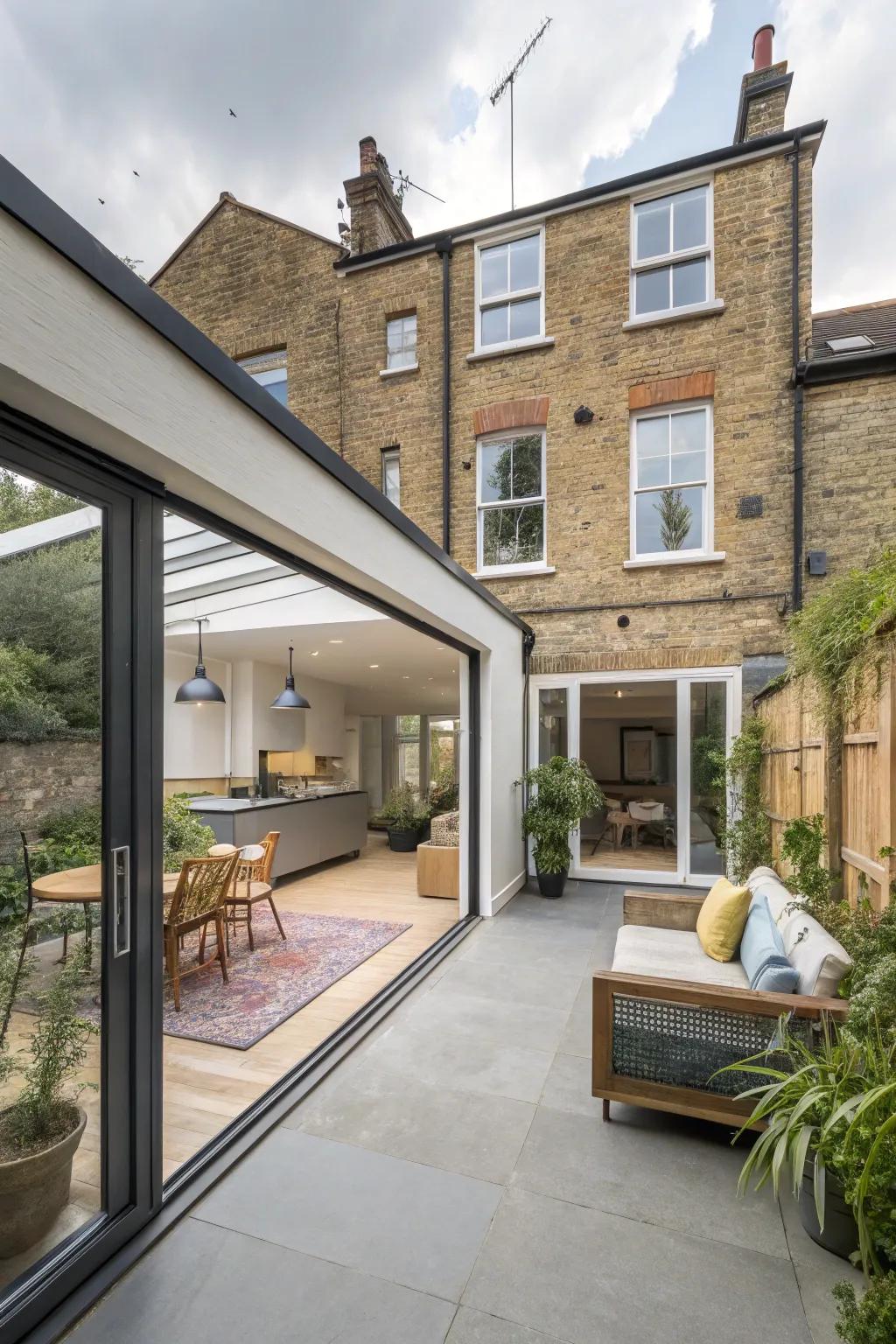 A versatile back house extension designed for multiple uses and family needs.