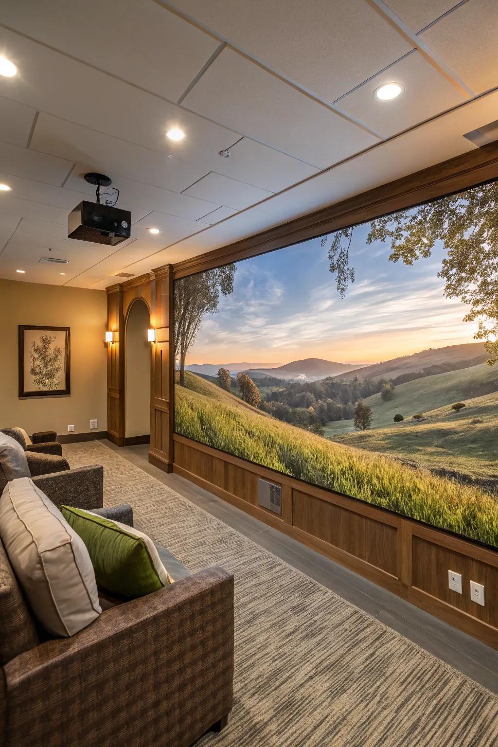 A personalized photo mural adds a unique touch.
