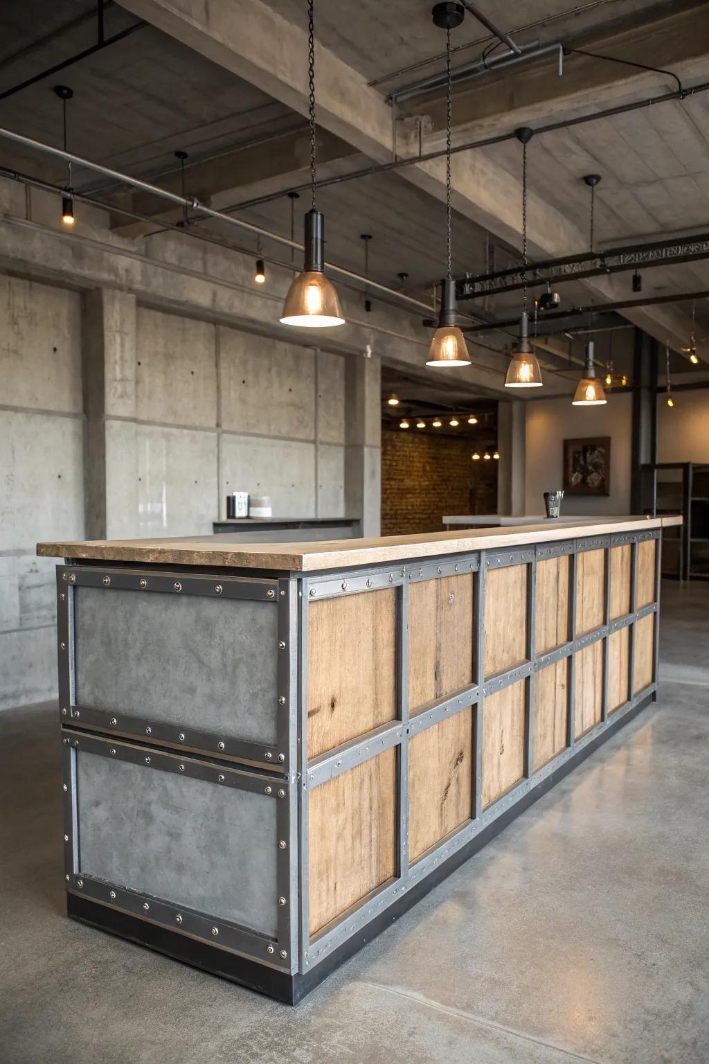 A raw front desk adds character and modernity.