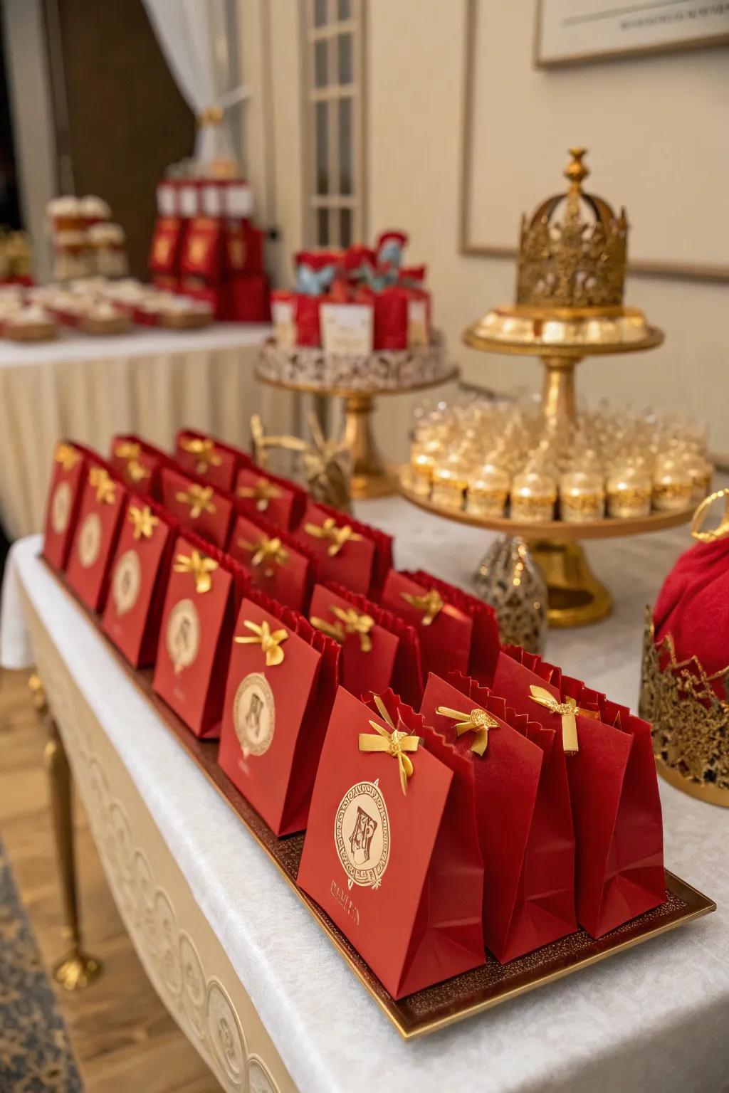 Personalized party presents make visitors feel appreciated.