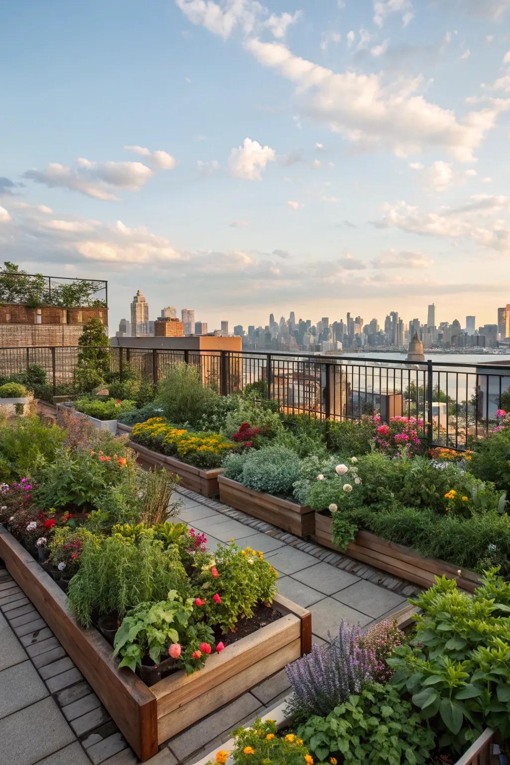 Change your rooftop deck into a garden desert spring with dynamic plants and spices.
