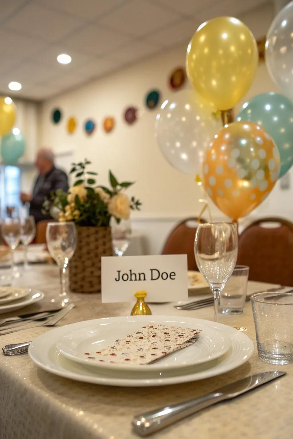 Personalized tableware enriches the dining ambiance with a special touch.