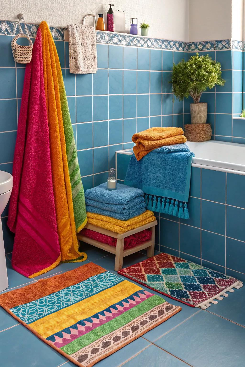 Unexpected color pops that bring personality to the bathroom.