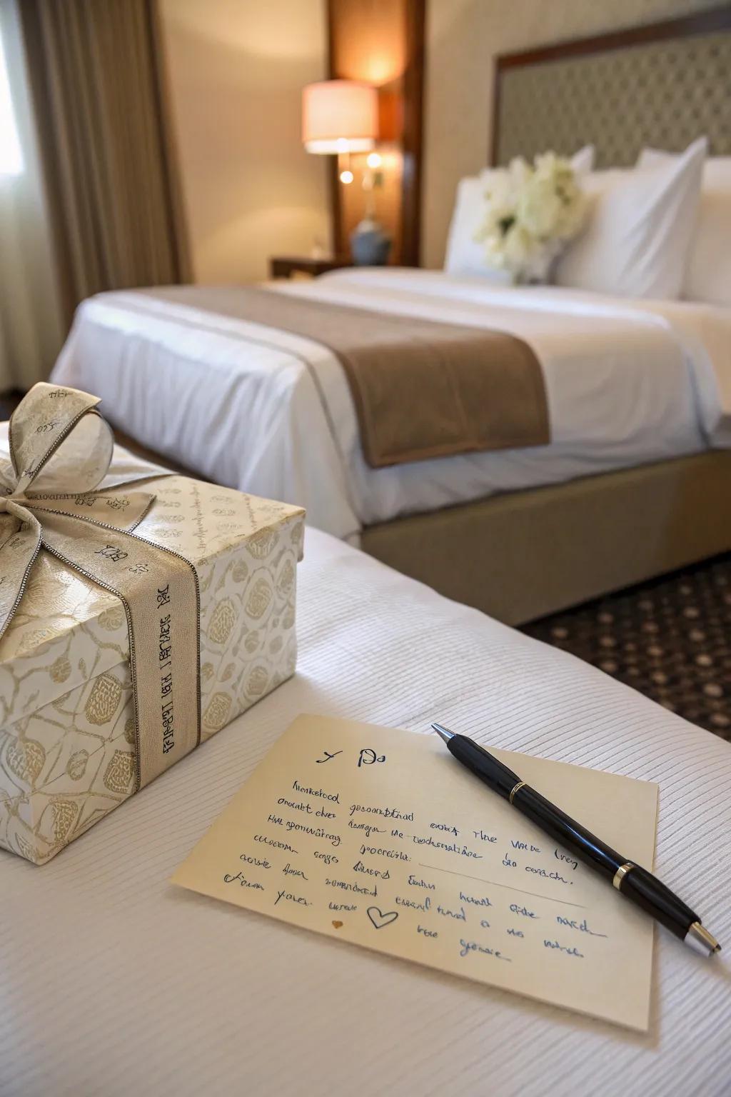 A gift adds a personal expression of love.