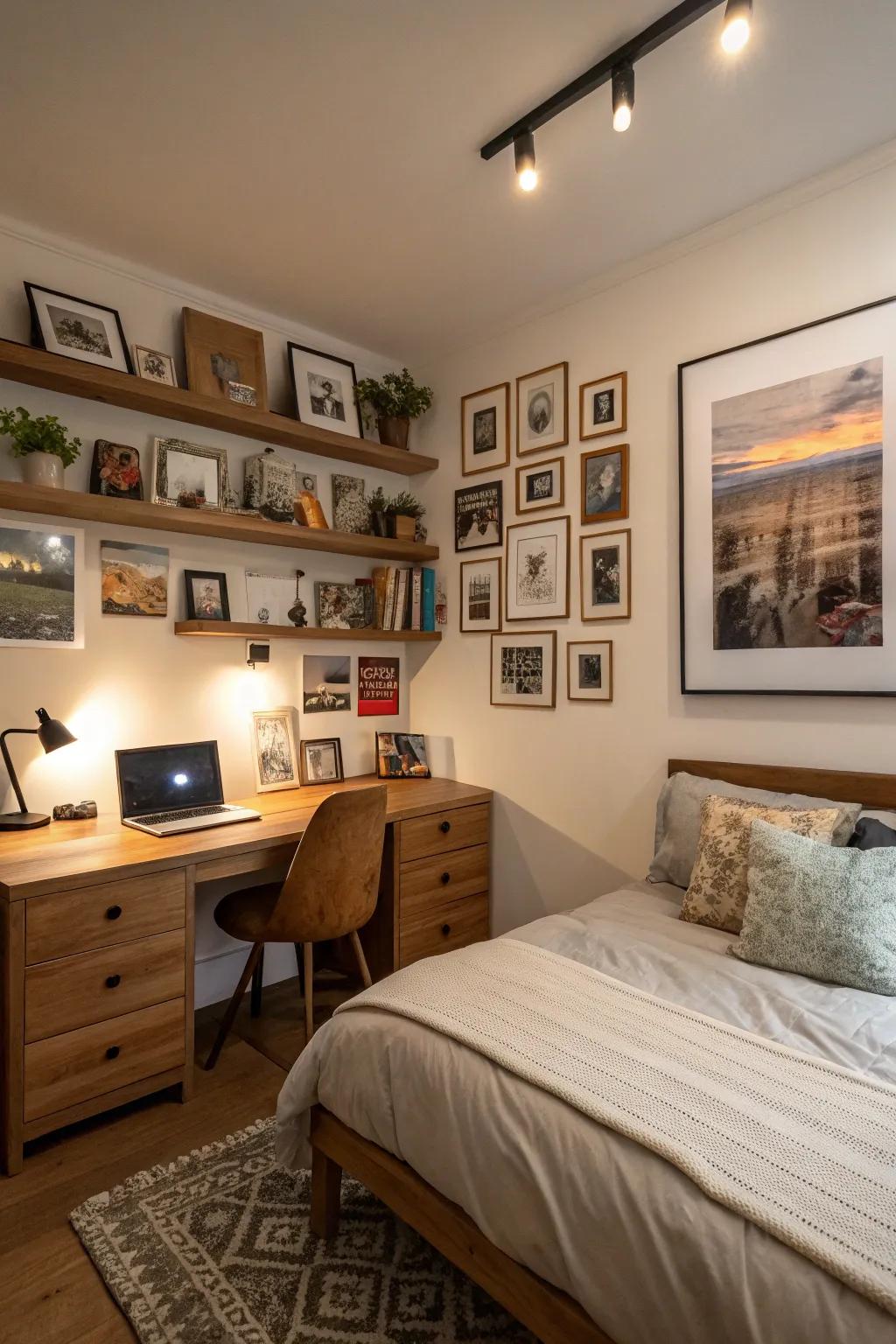 Personal aspects make the bedroom feel uniquely yours.
