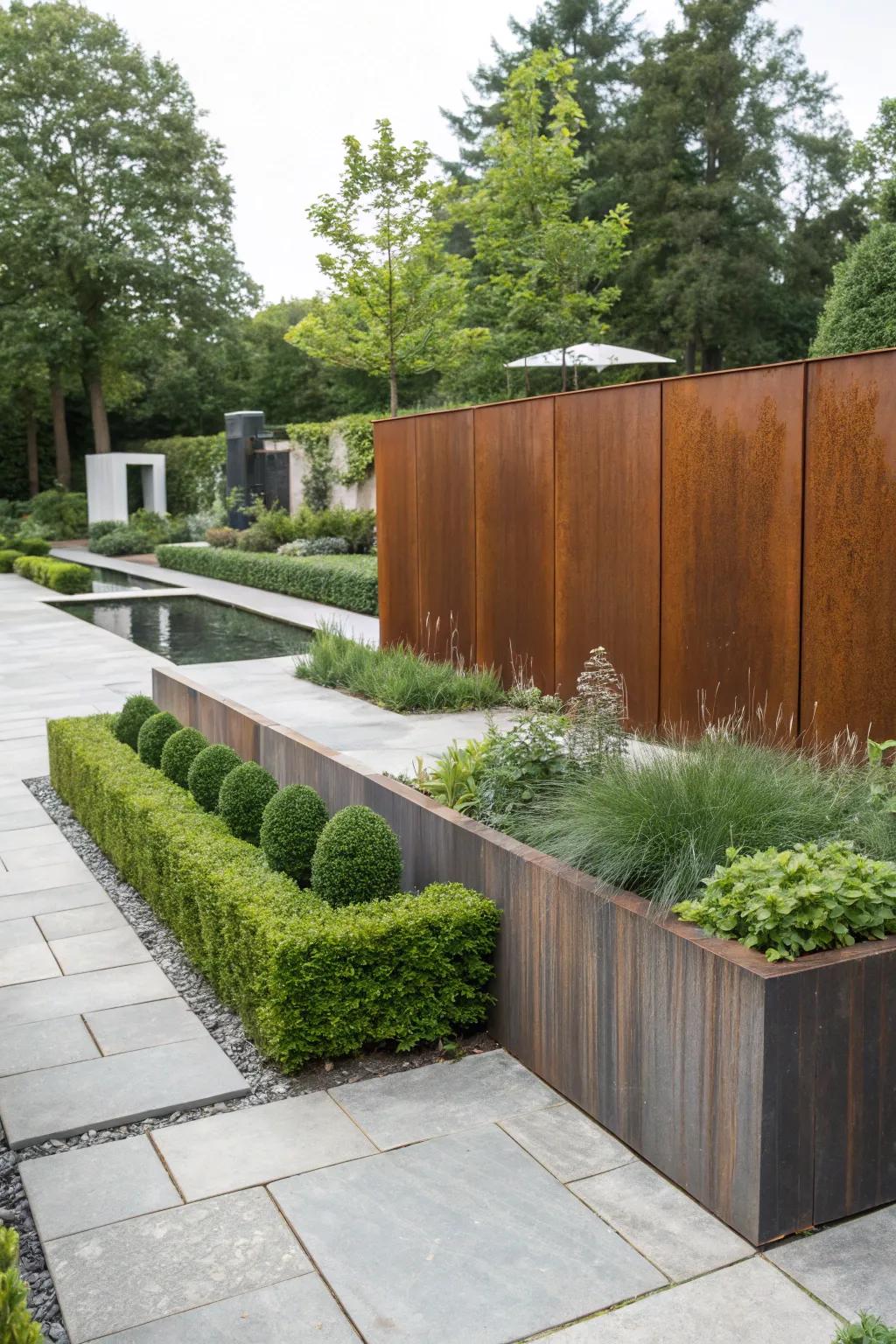 Corten steel offers a living, evolving finish that ages gracefully.