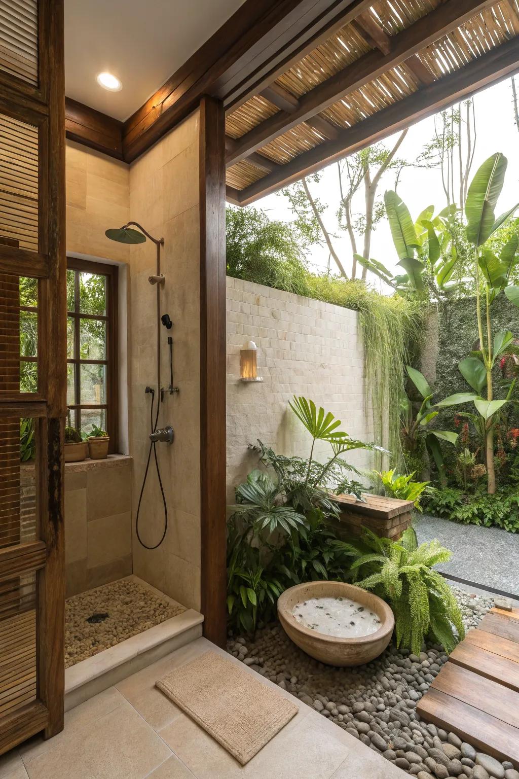 Nature-inspired layouts invite peace, harmony to your shower.