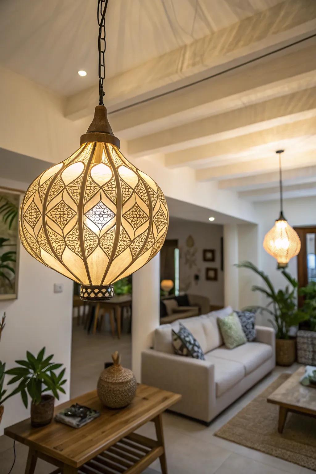 Creative lighting serves as a focal point, enhancing the ambiance of any room.