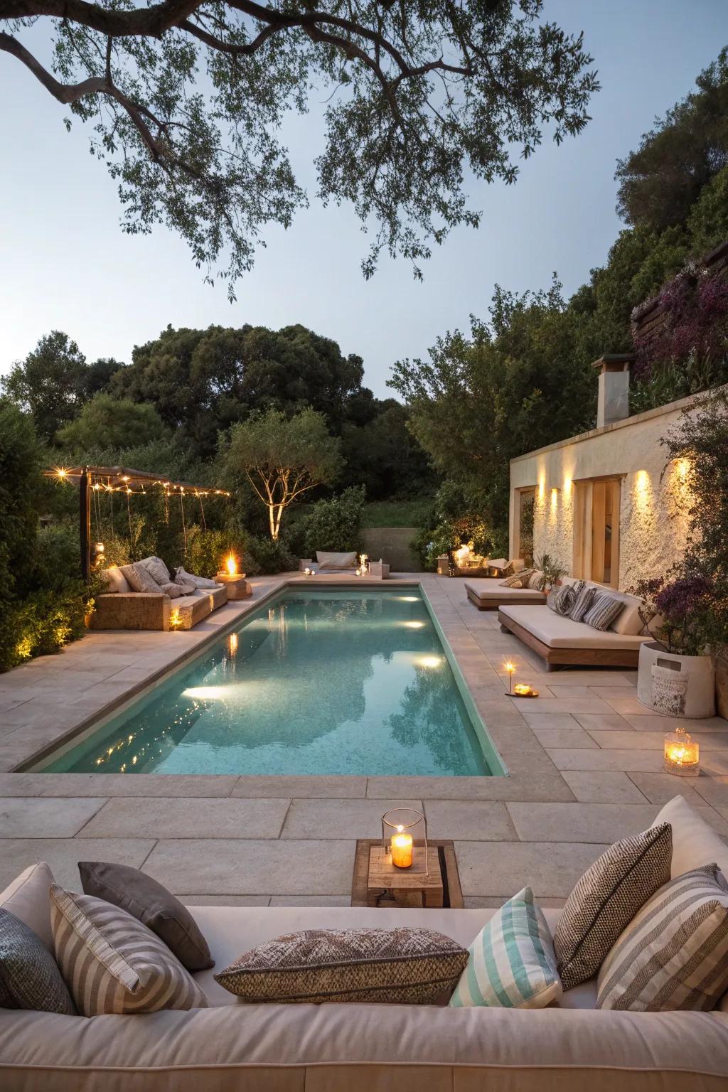 Seating spots provide perfect spots for calm relaxation.