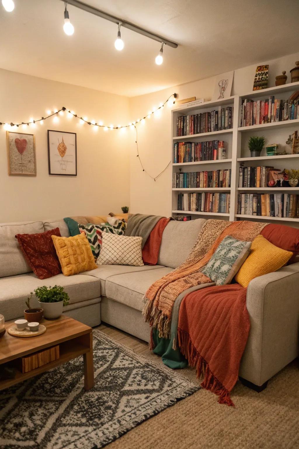 Soft cloths encourage a pleasant and inviting feel.