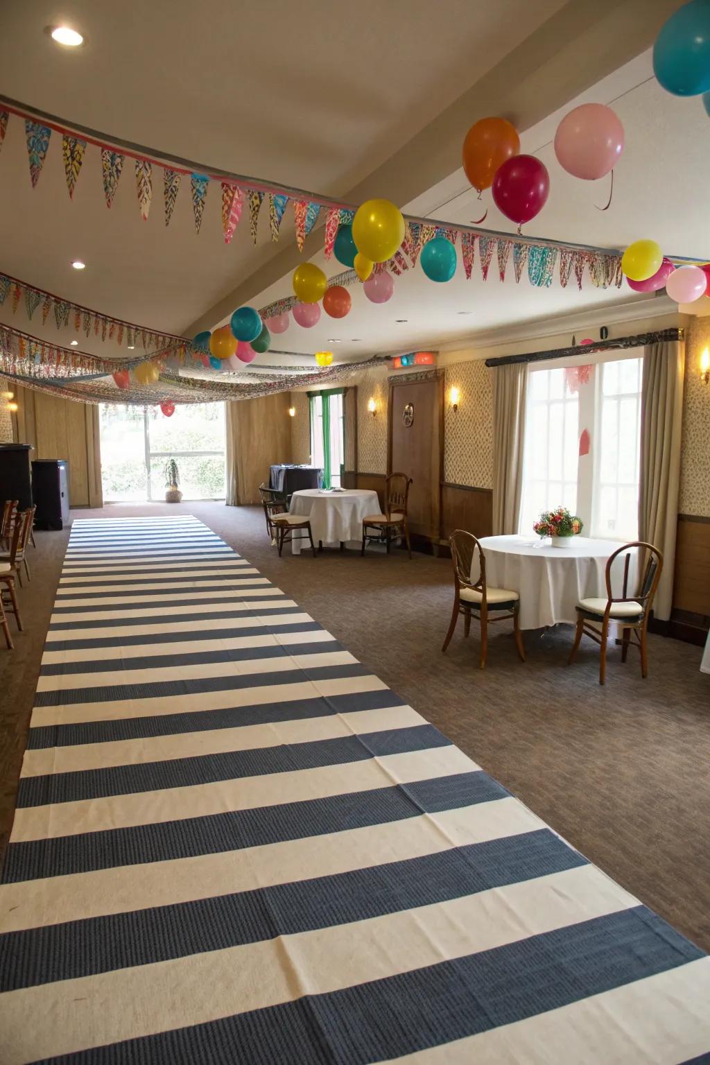 Lined rugs can make narrow spaces appear wider.
