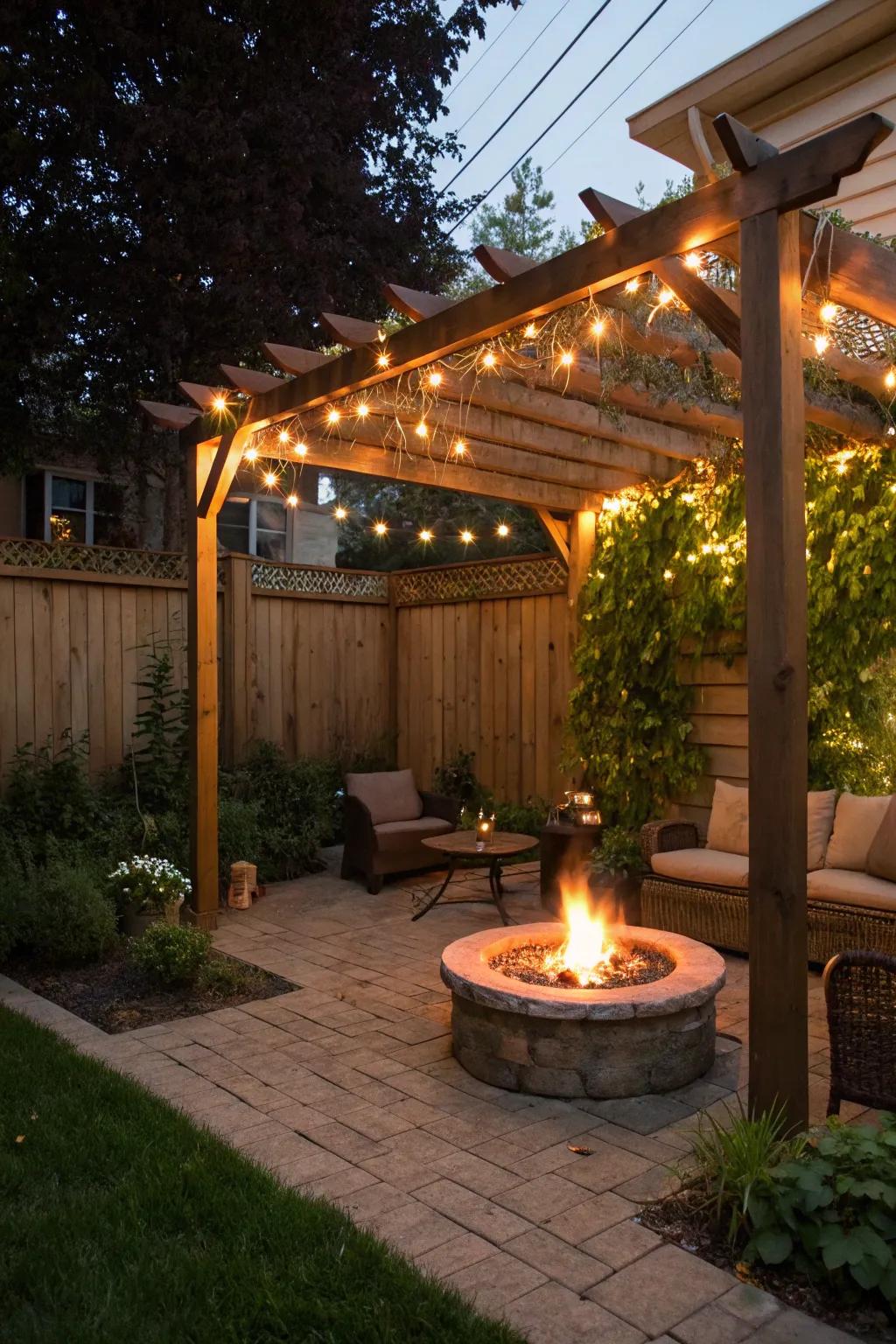 Pergolas create a charming, layered patio design.
