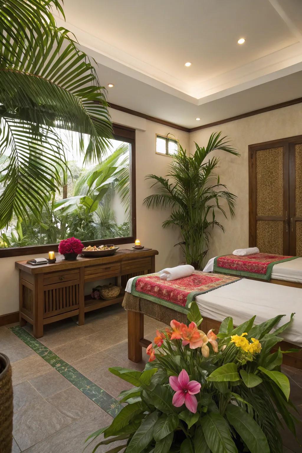 Style decor creating an escape in a spa space