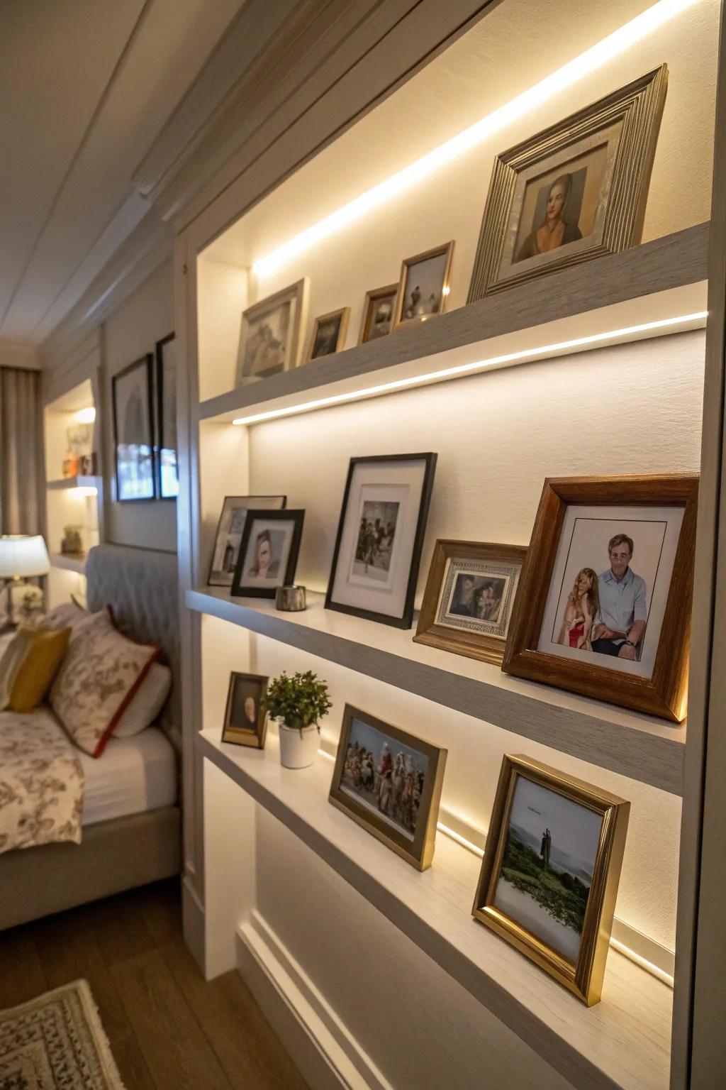 Sentimental photos make your space feel personal and joyful.