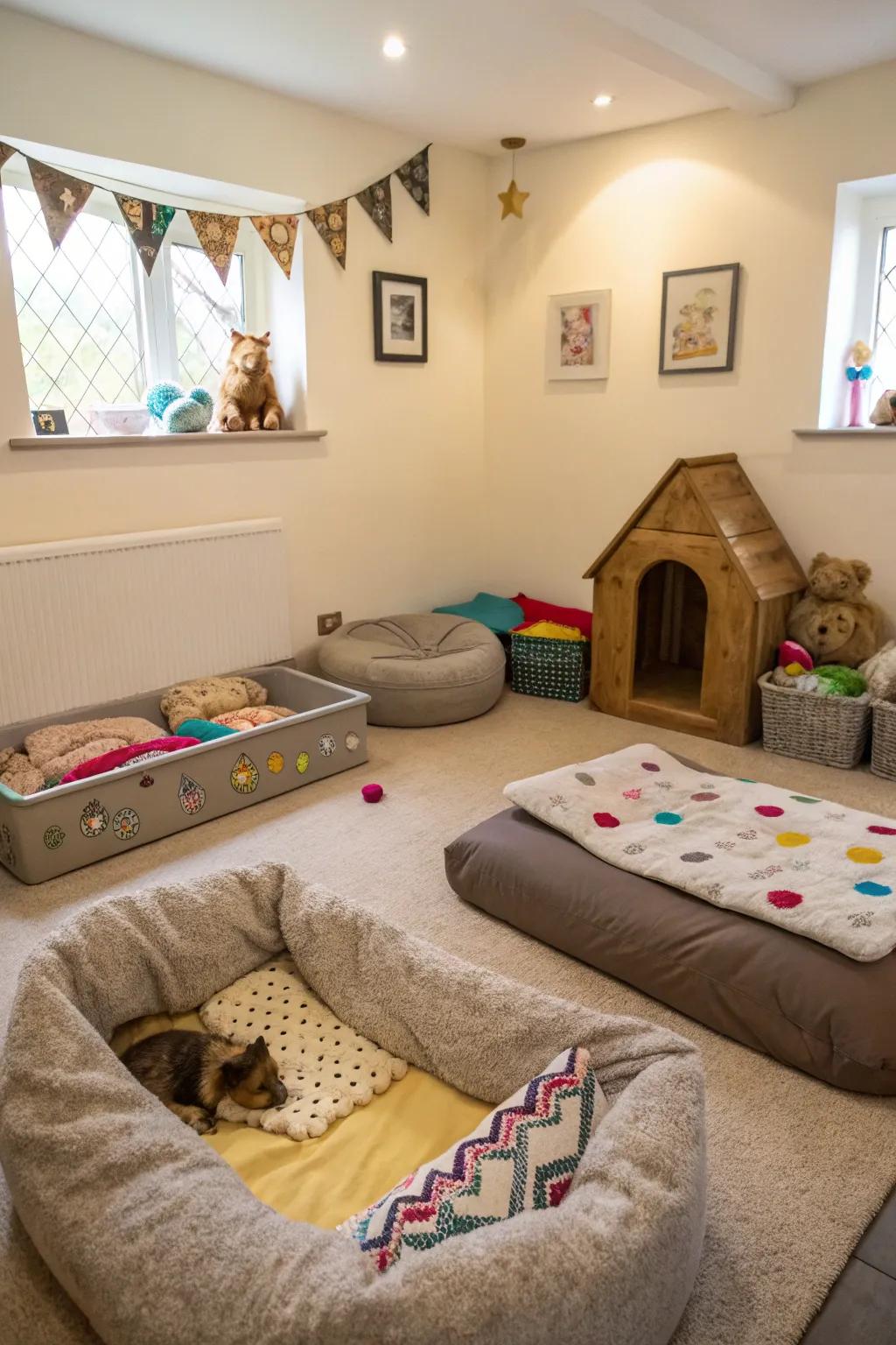 A tailored pet zone for furry friends.