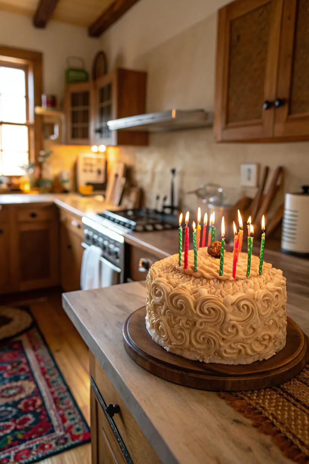 A textured cake that turns simplicity into art.