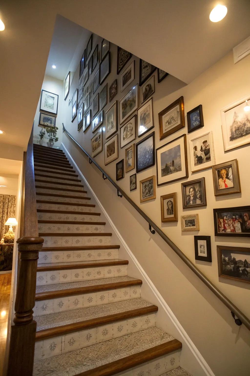 A sequential record exhibition wall chronicles life’s milestones in a beautiful way.