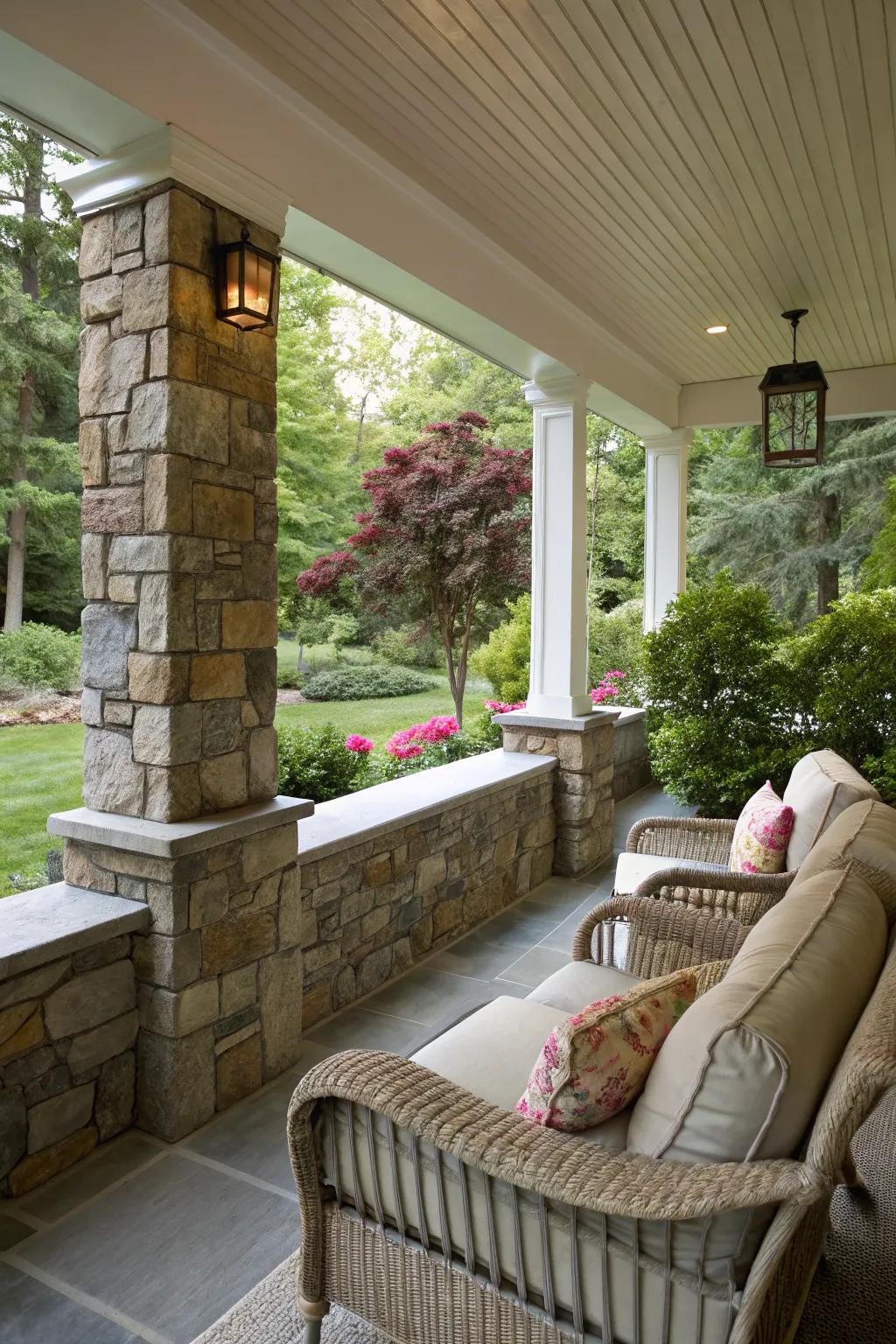 Rock mid-walls fashion a welcoming, private area.