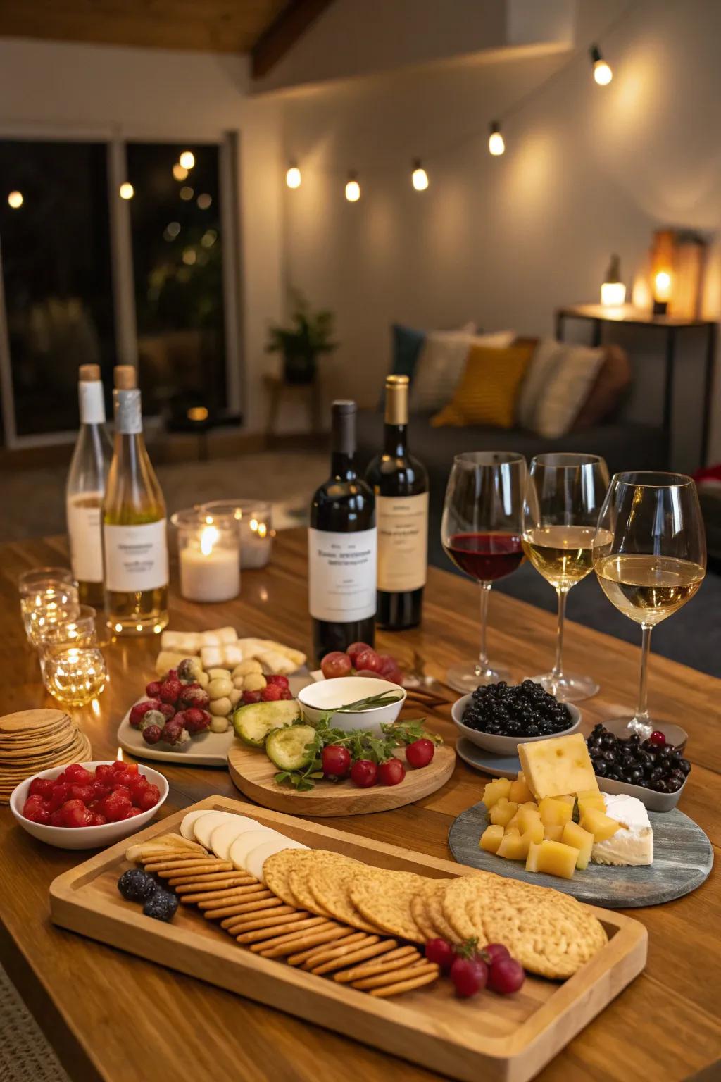 Enjoy a sophisticated wine and cheese evening.