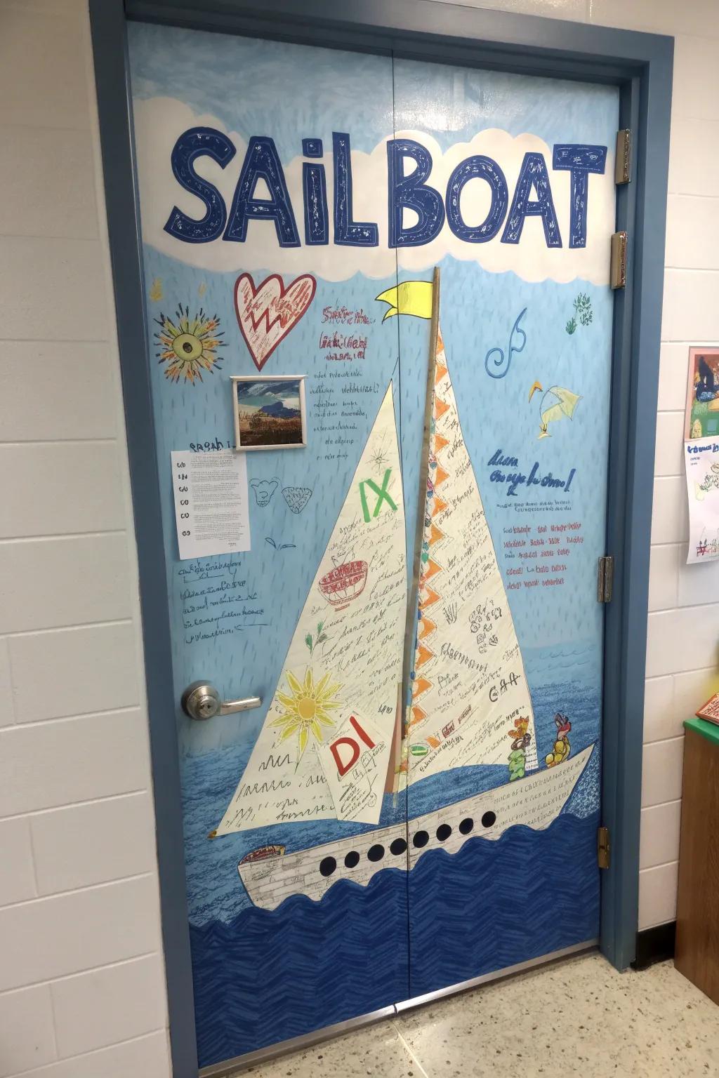 Voyage into achievement with a maritime-themed appreciation door.