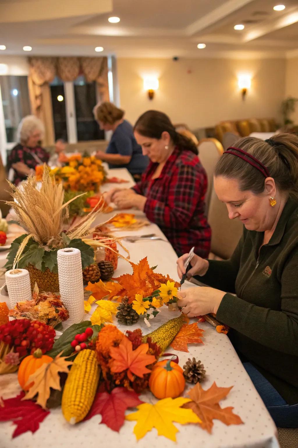 Creating personalized centerpieces contributes charm to the decorating.