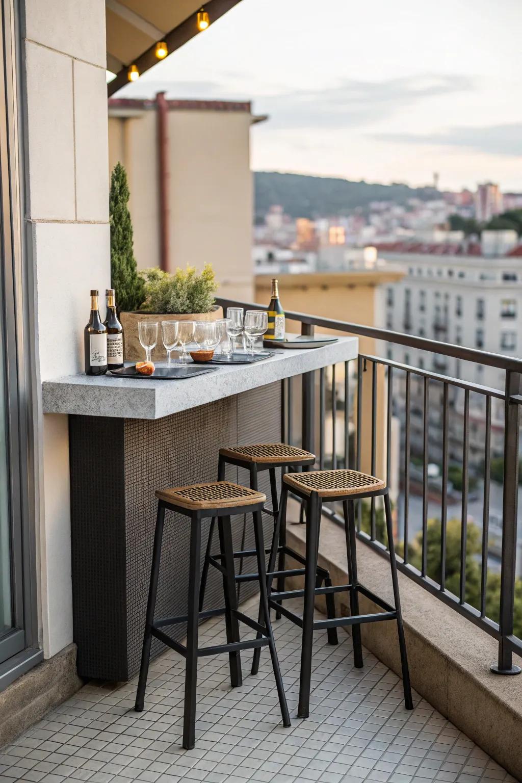 Create a cozy bar area for evening drinks and relaxation.