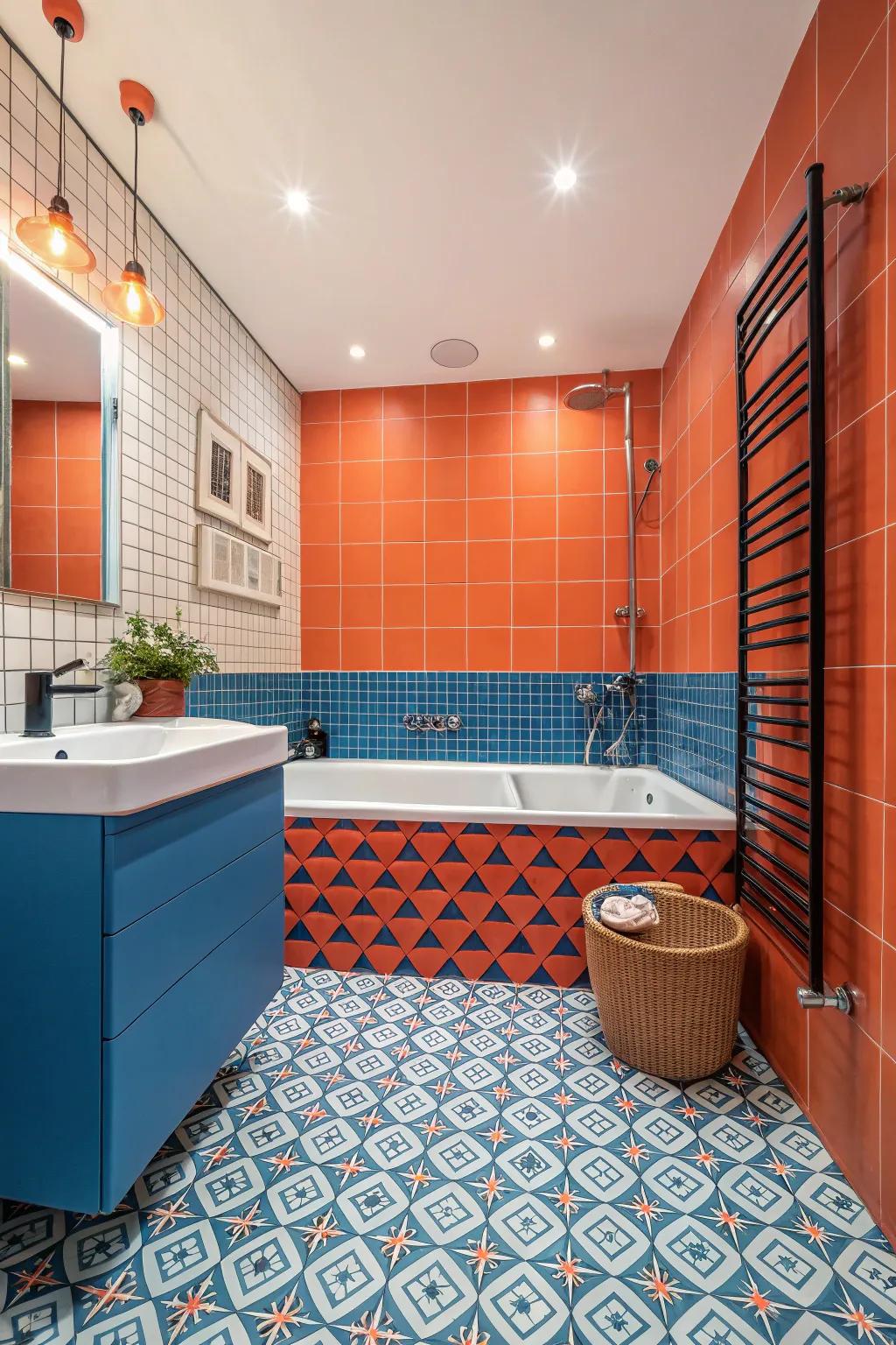 A vibrant tub deck featuring colors that create a lively atmosphere.