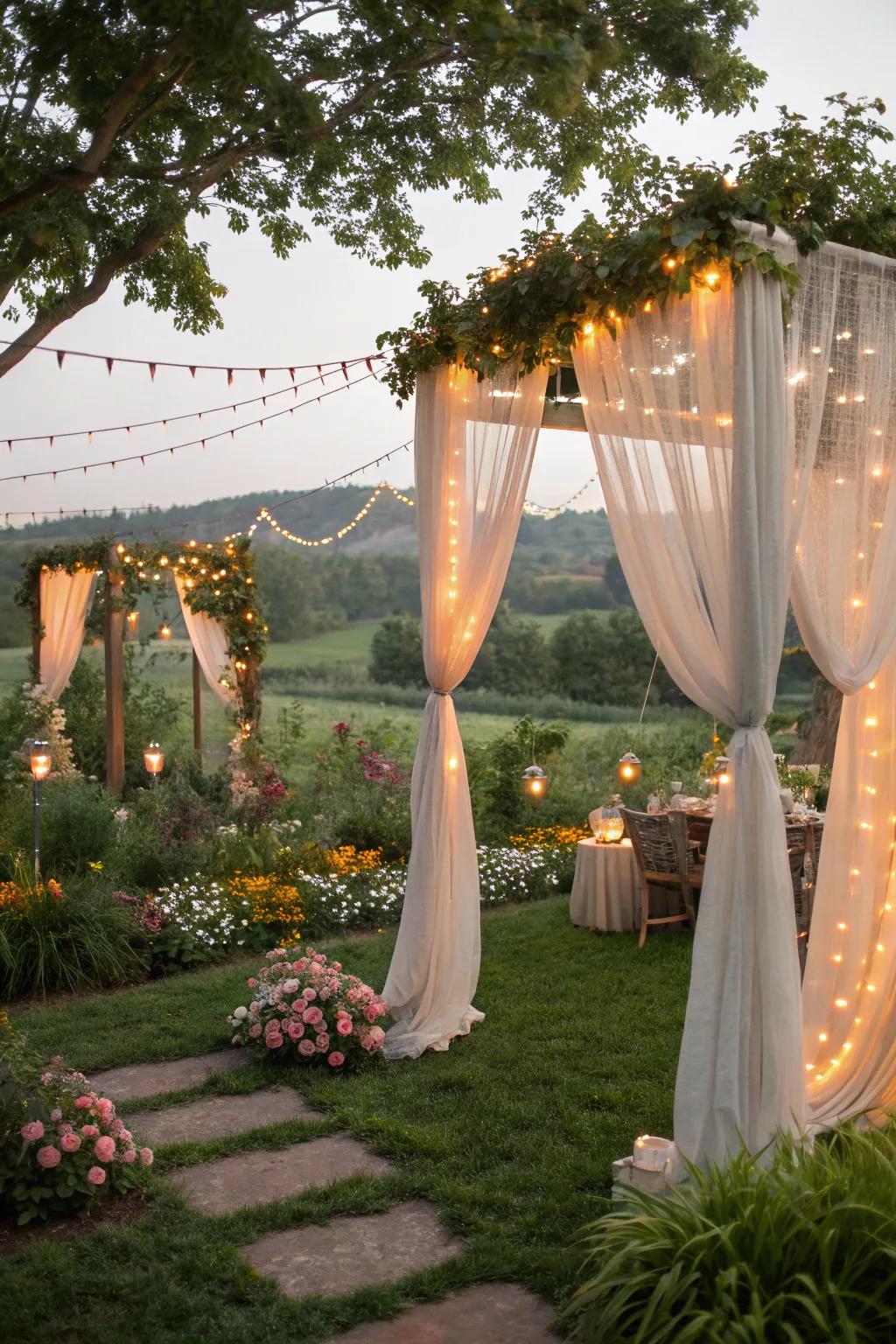 Transform your garden with whimsical netting décor.