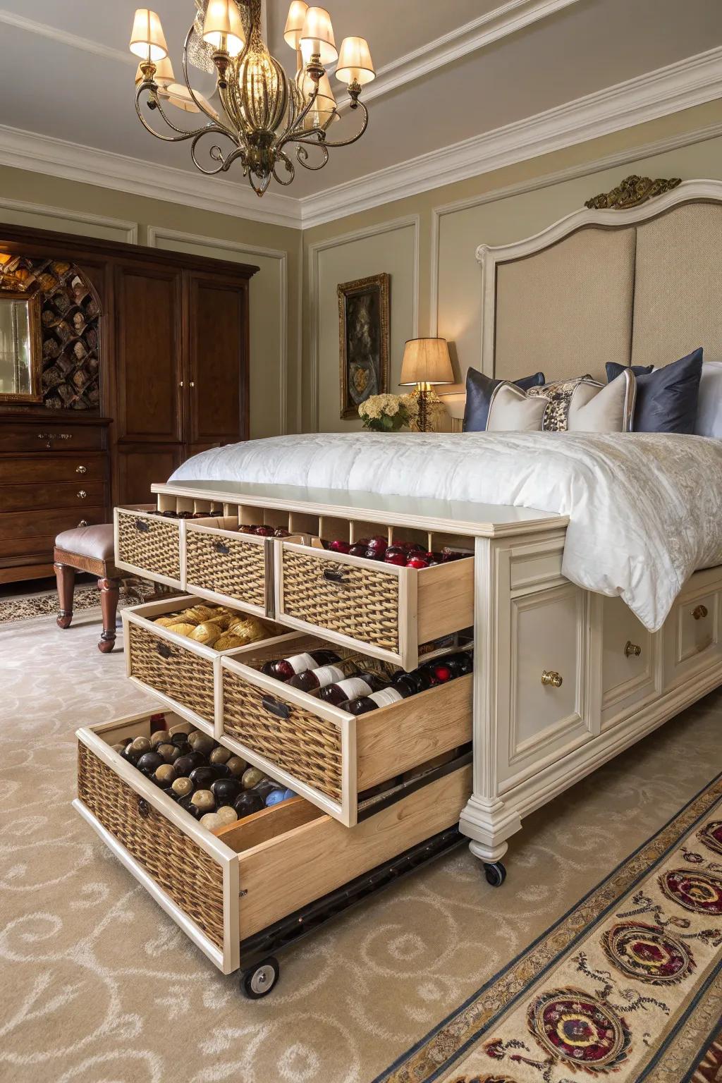 Store your wine collection elegantly with a mobile wine rack.