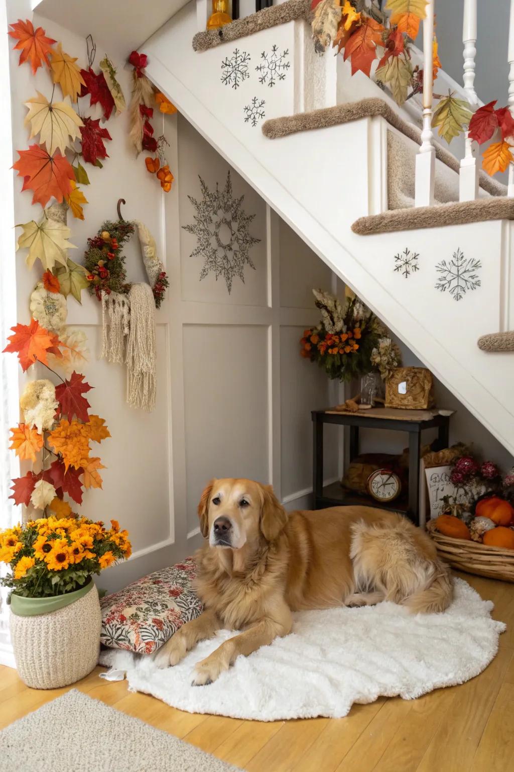Seasonal decor can keep your pet's space lively and inviting.