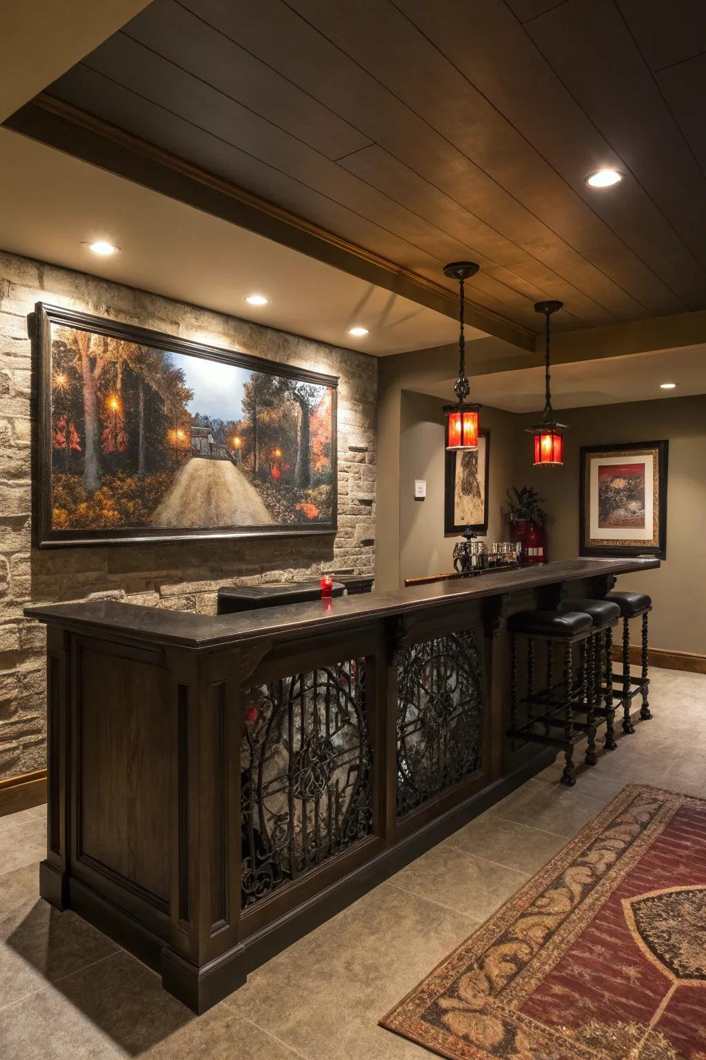 A focal piece draws the eye and anchors the space.
