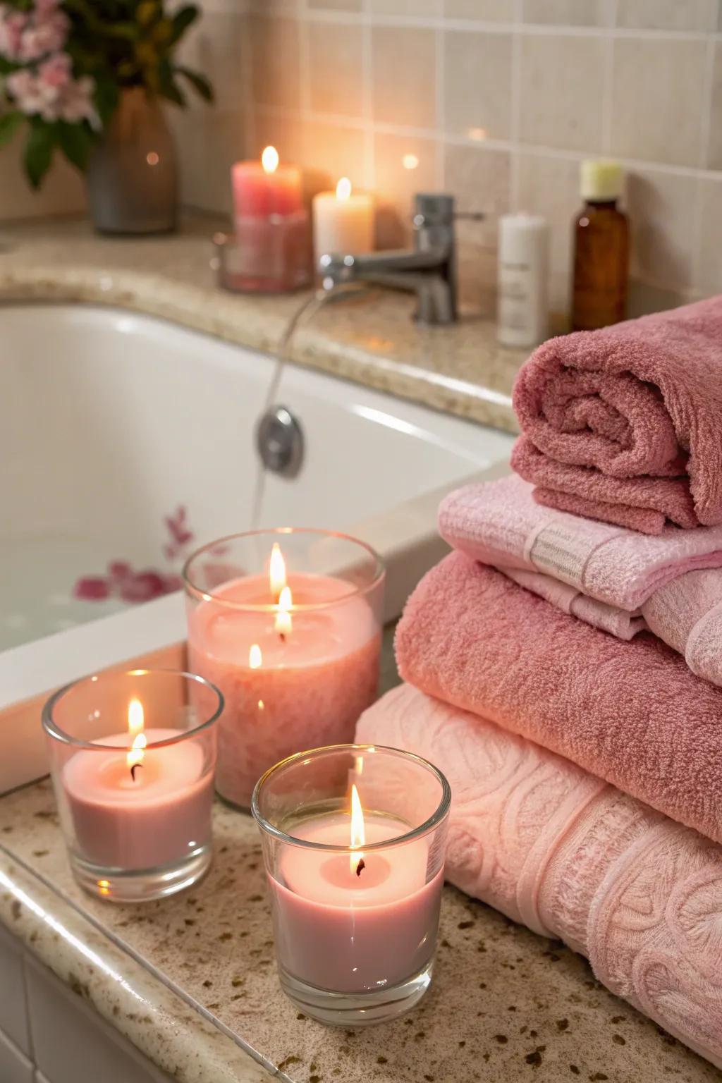 Romantic touches in the restroom