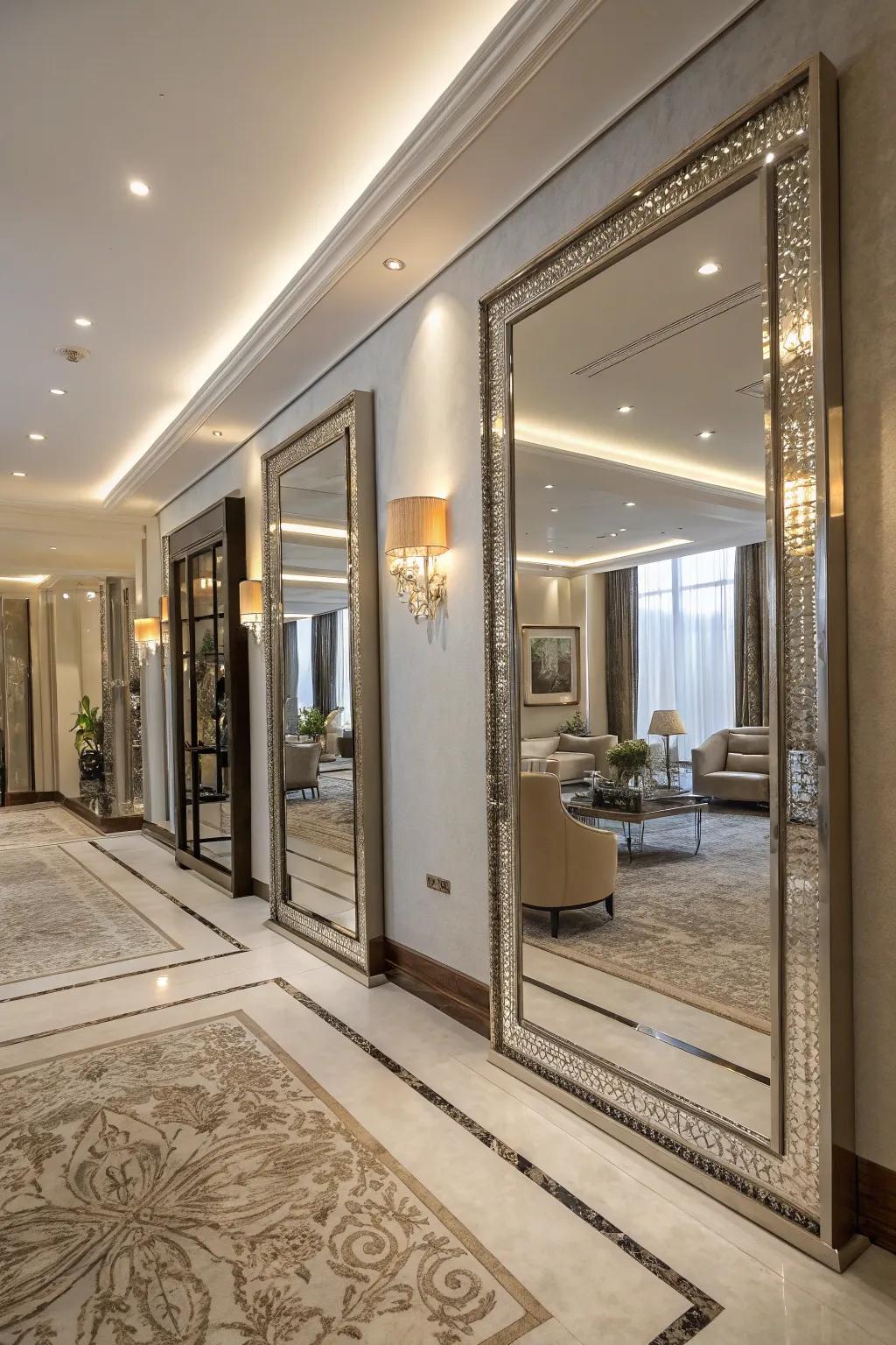 Reflectors enhance the area by reflecting light and adding depth.