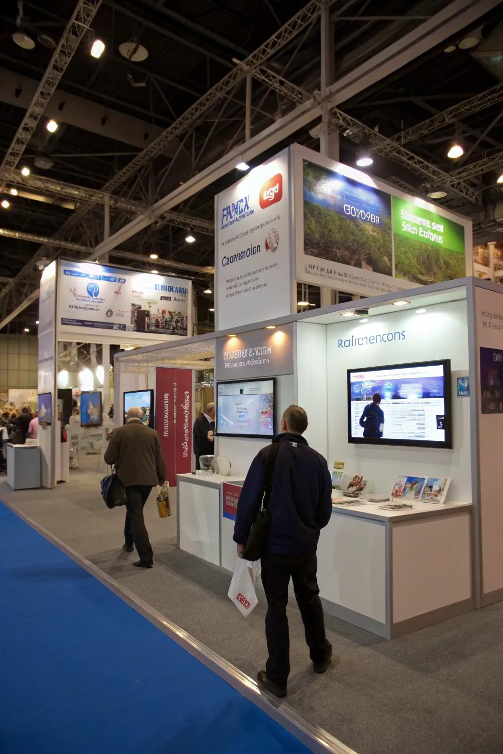 Digital components modernize your booth and attract attention.