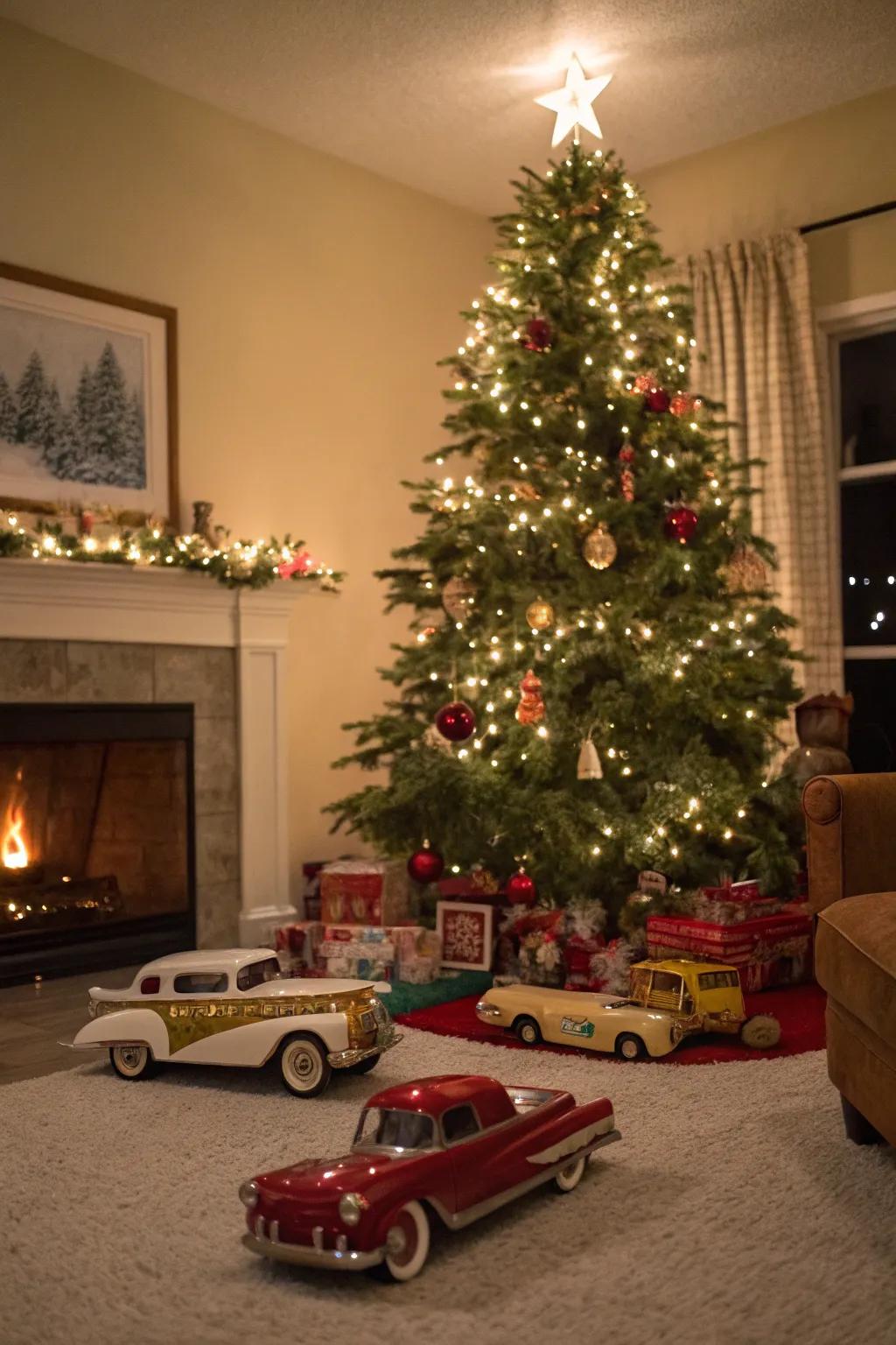 Bygone-Era playthings append whimsy and wonder to festive décor.