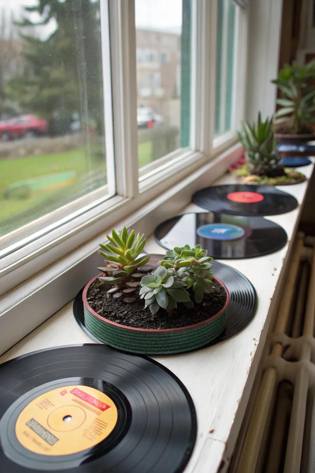 Bring nature indoors with unique vinyl record planters.