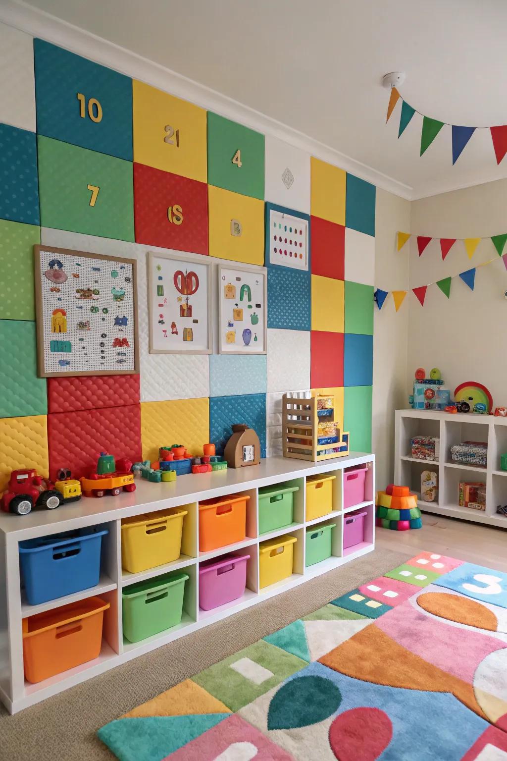 Block color fun brings a dramatic statement to any wall.