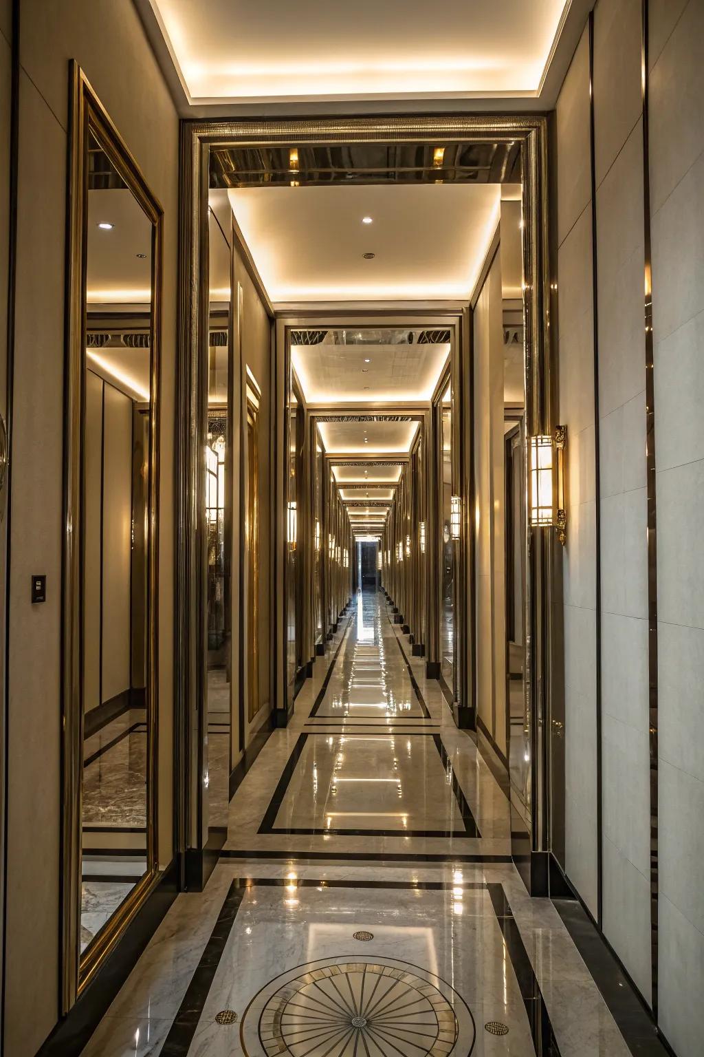 Mirrors enhance light and space, crafting a brighter atmosphere.