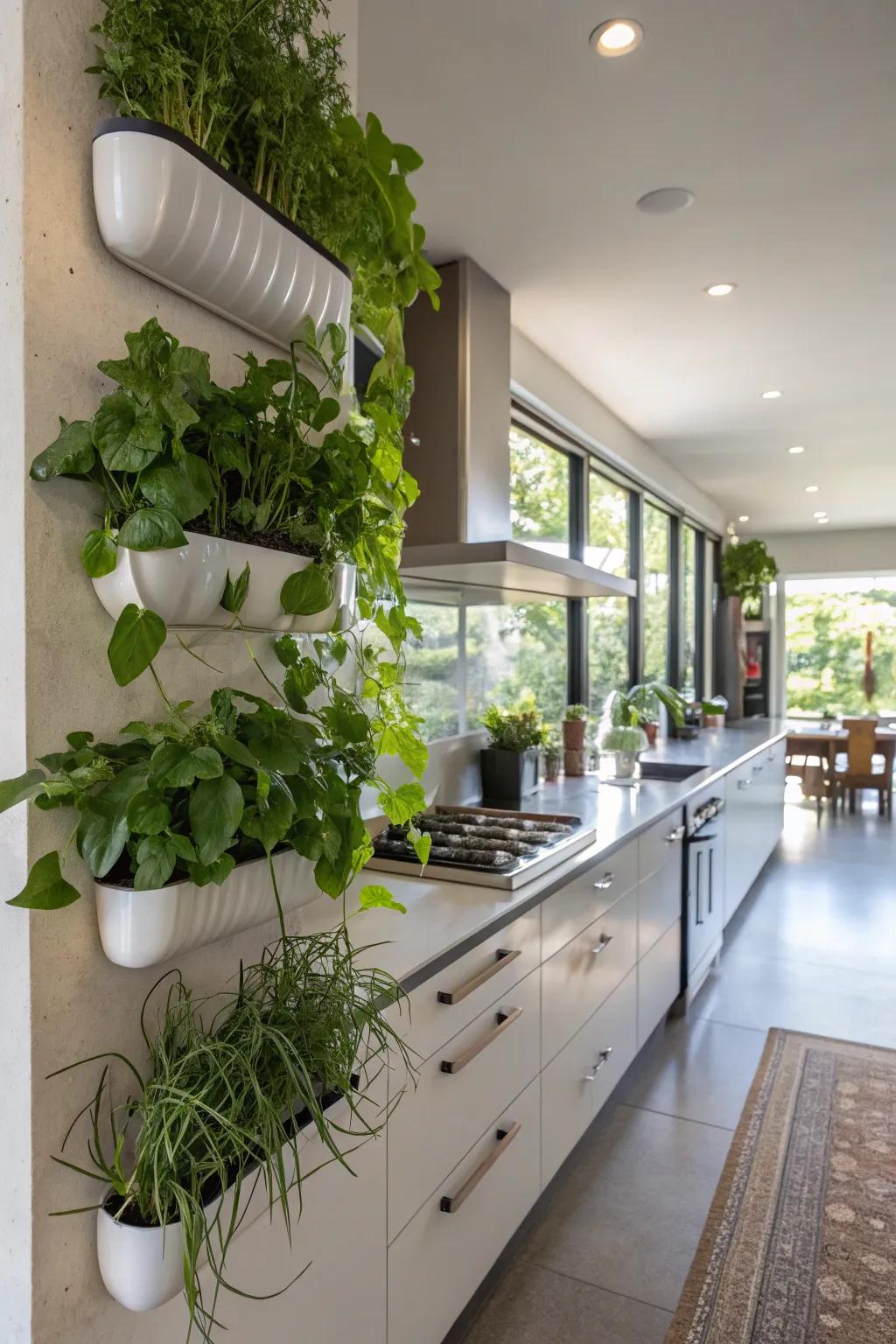 Drifting floral pods present a contemporary and space-saving solution.
